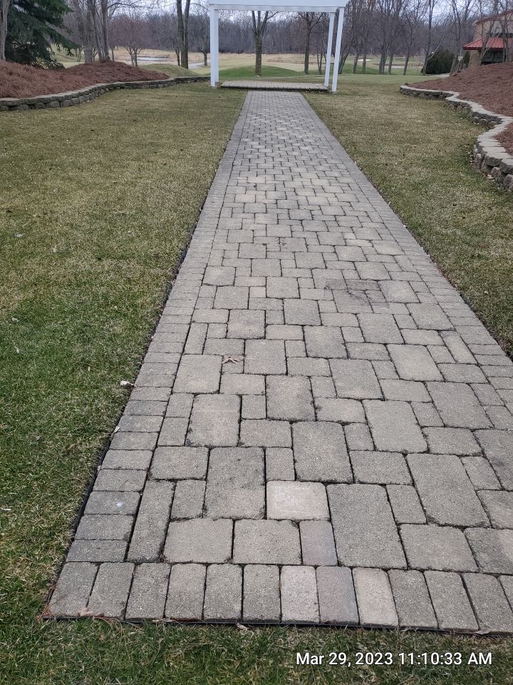 Wheaton, IL brick paver cleaning. by Northern Power Washing LLC.