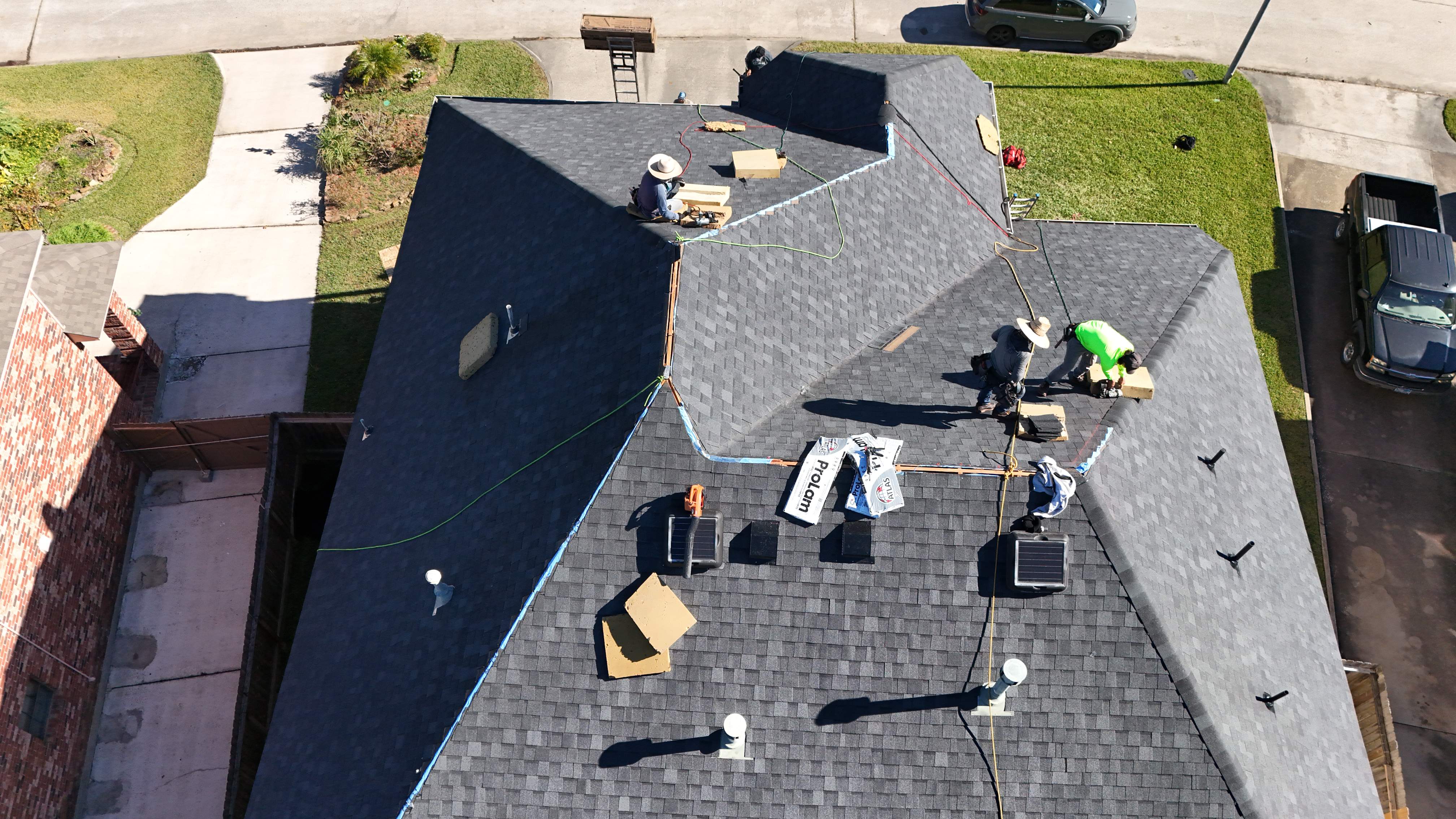 Roof Replacement + Interior Ceiling Restoration — Humble, TX by PL Roofing & SB Roofing, LLC.