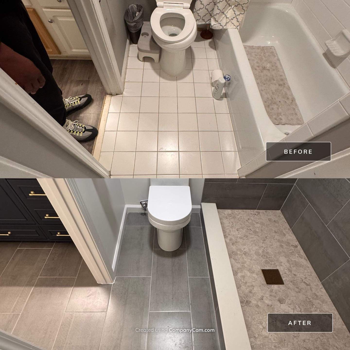 Jack and Jill bathroom renovation by Prudencio