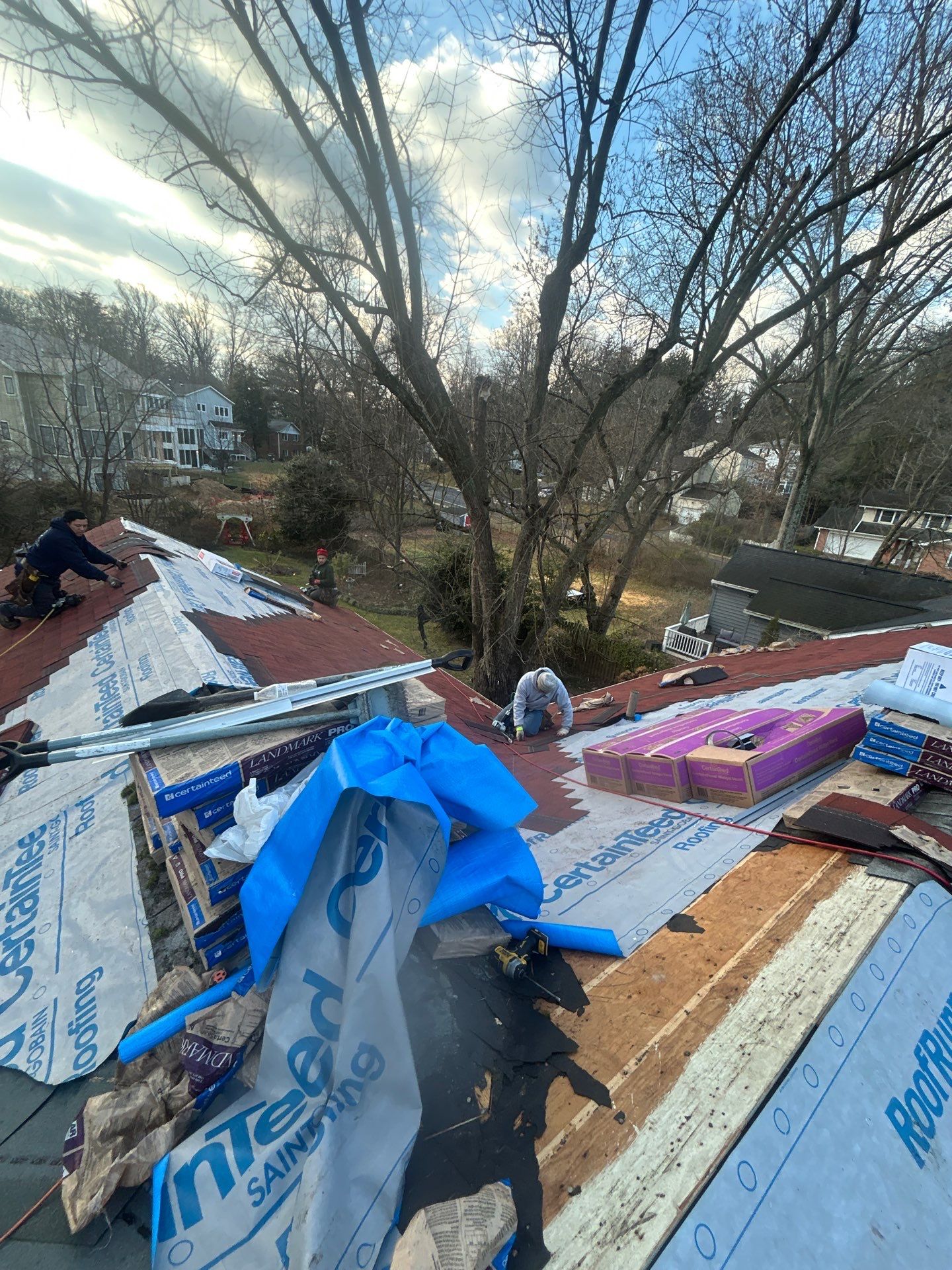 Arlington :Residential Roof Replacement with CertainTeed Landmark Pro in Max Def Red Oak  by RM Banning, Inc.