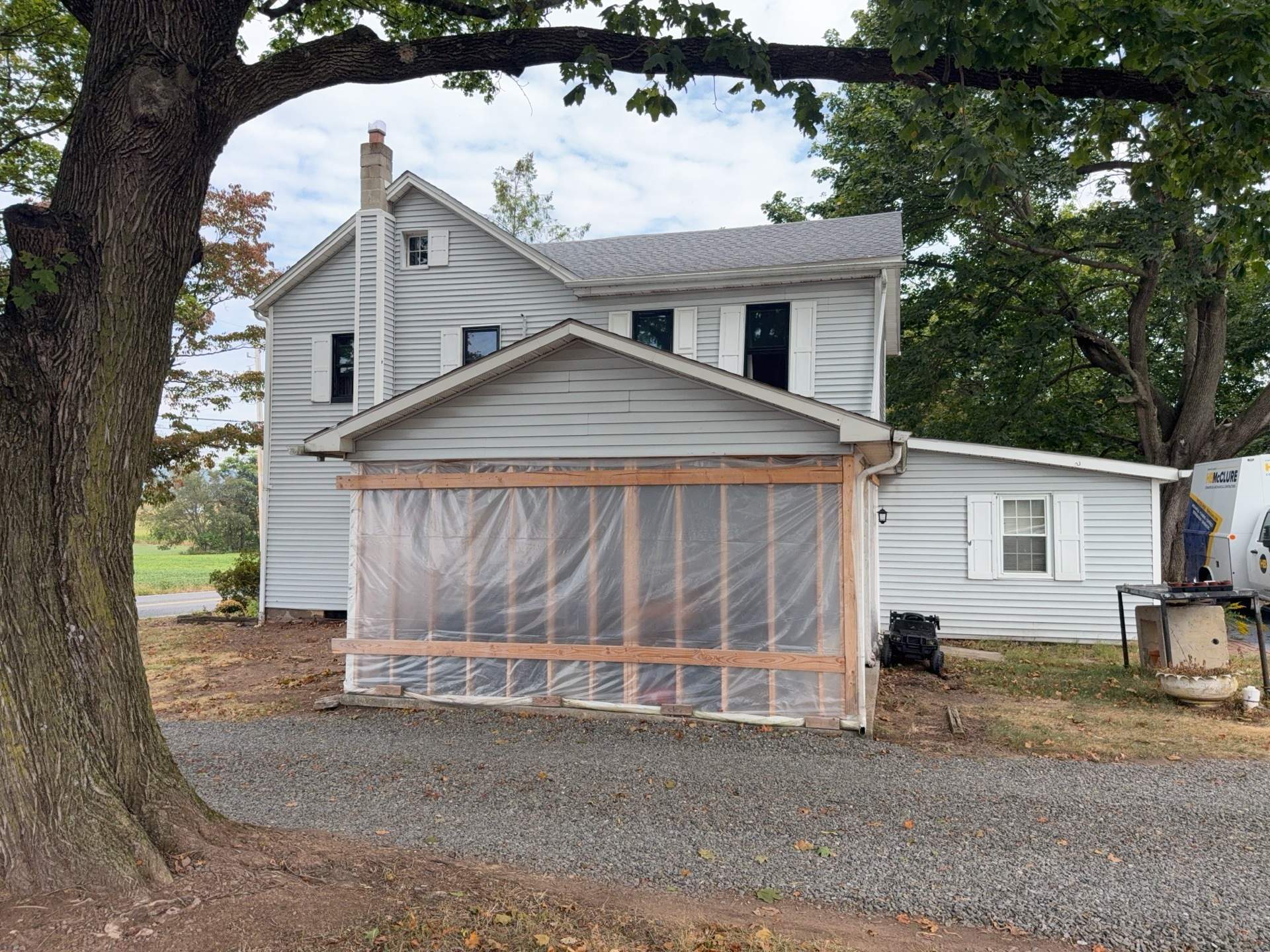 Carport Enclosure with Metal Siding and Roofing in Halifax by Esh Builders