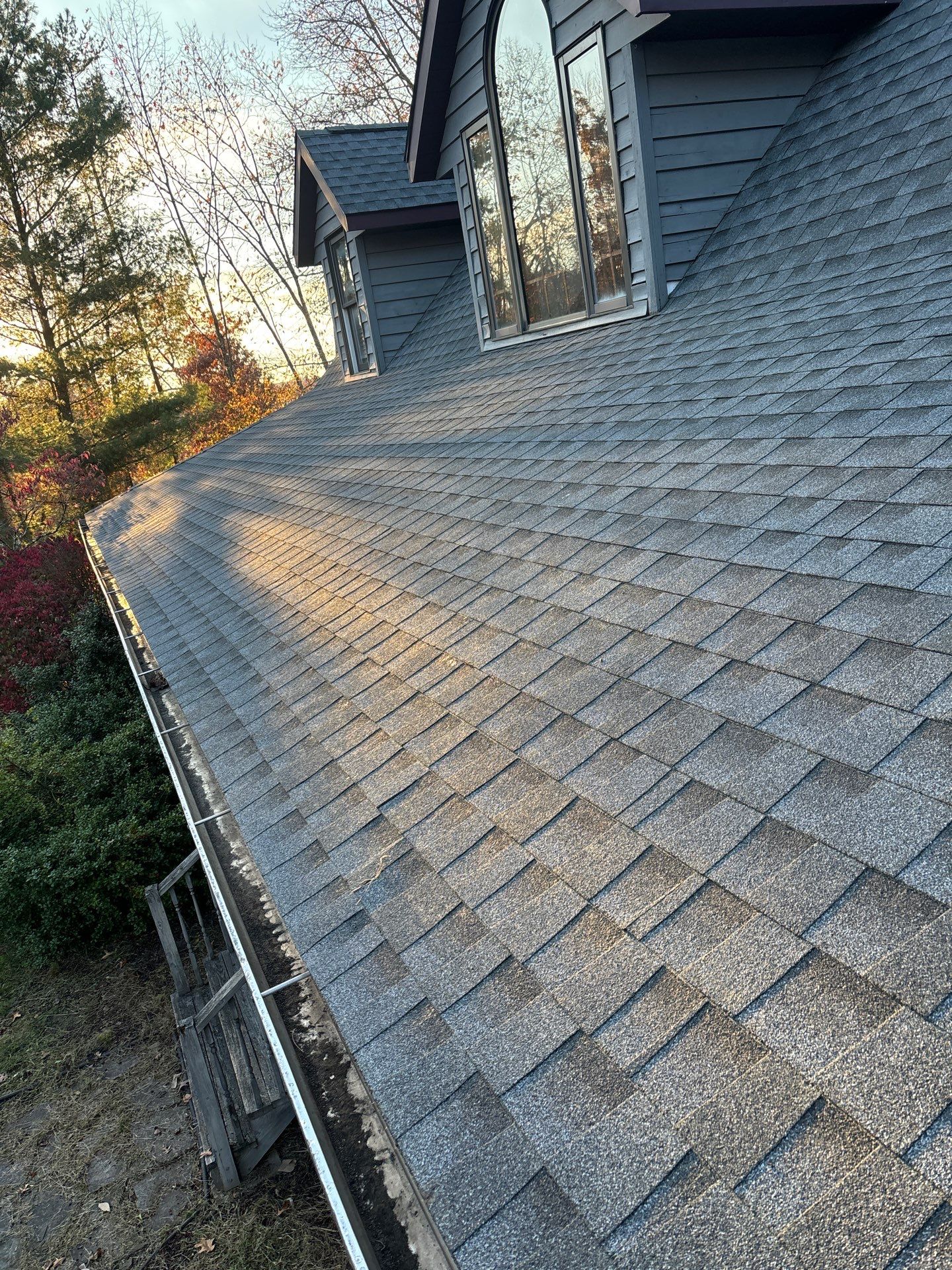 Residential Roofing Installation using GAF Timberline HDZ Williamsburg Slate by Rainstoppers Roofing
