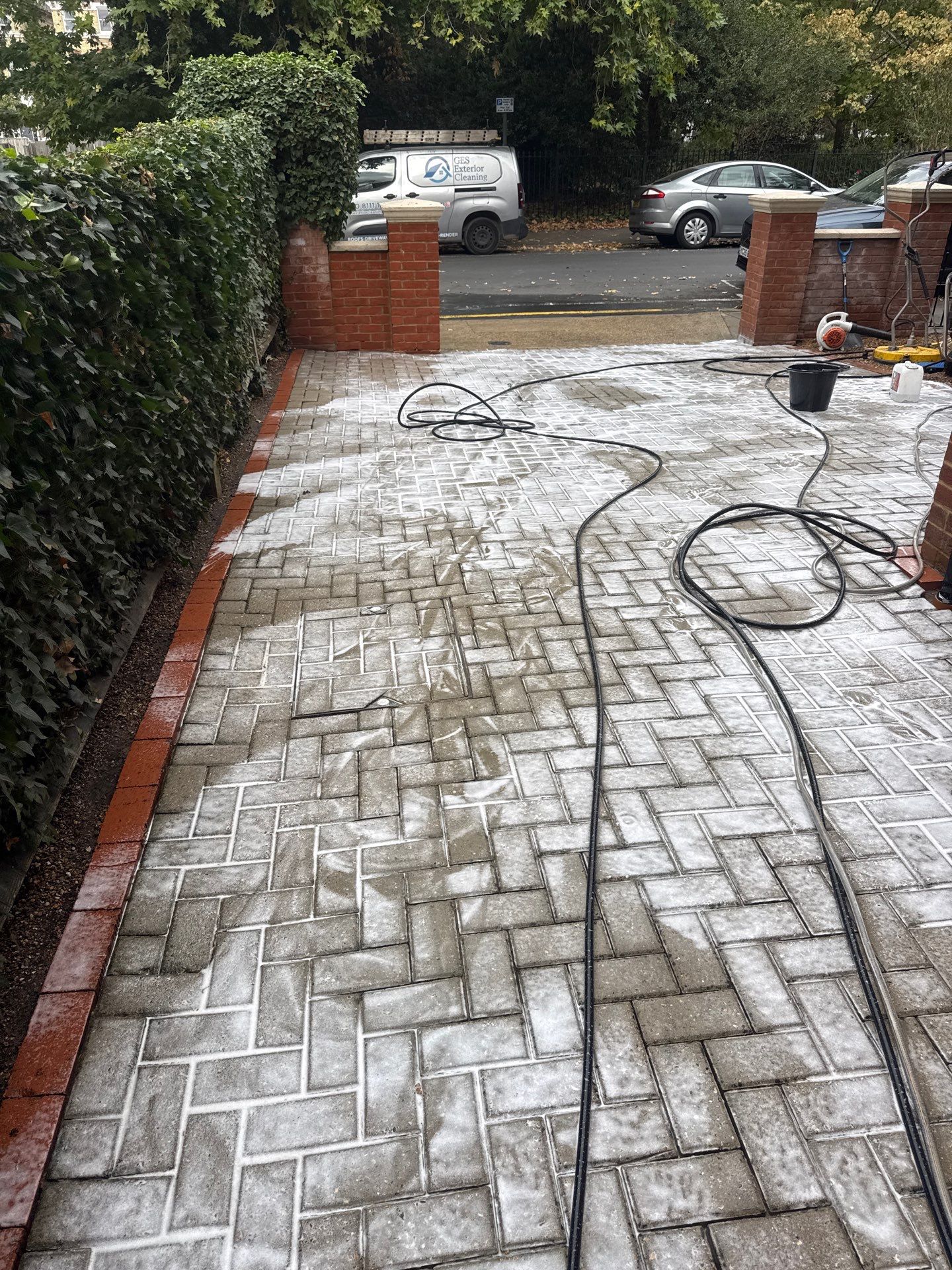 Professional Driveway and Natural Stone Patio Cleaning in Surbiton by Ges Exterior Cleaning ltd