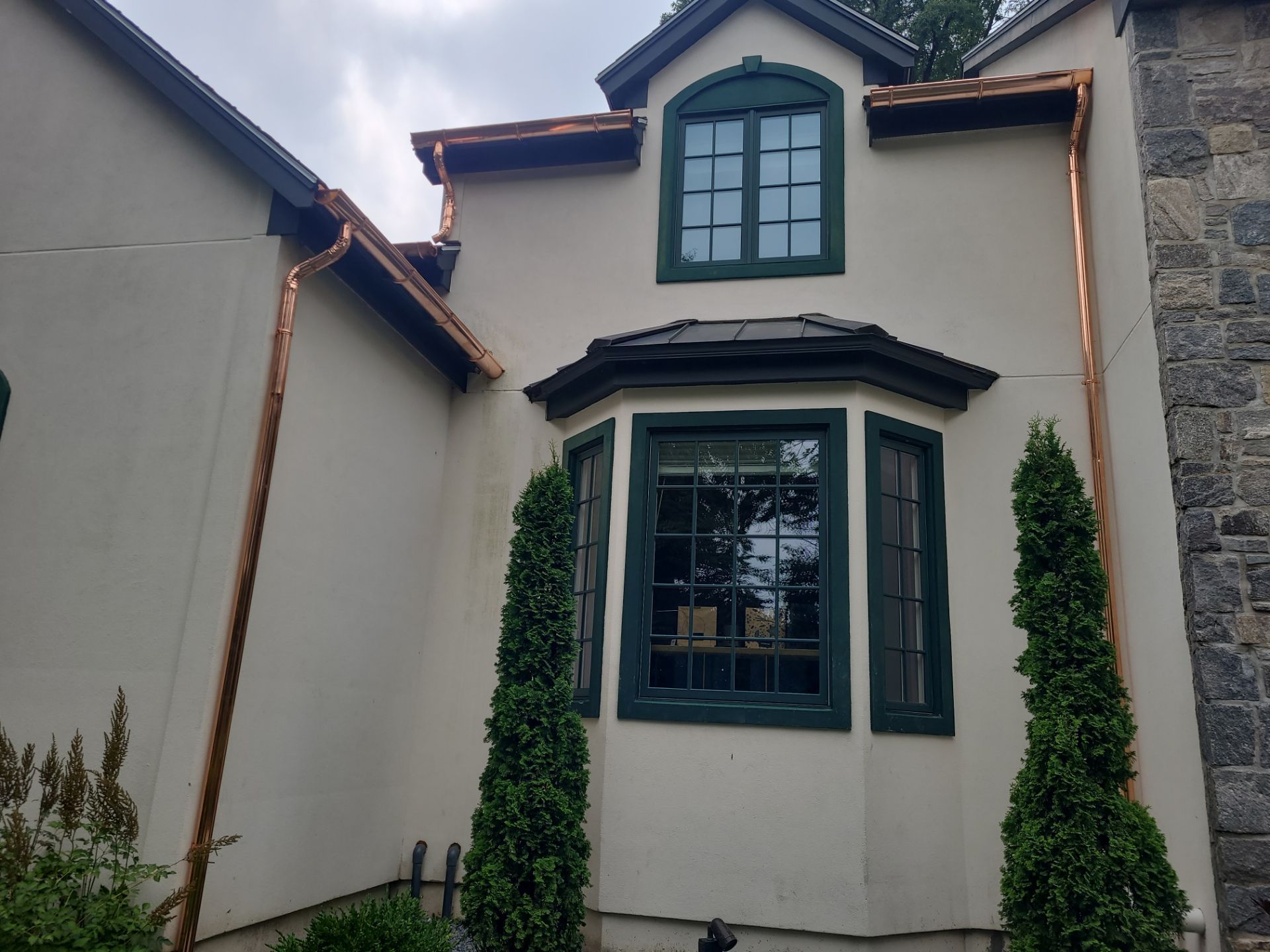 Gutter Installation using 6" Half Round Copper Gutter by Gutter Pro Enterprises