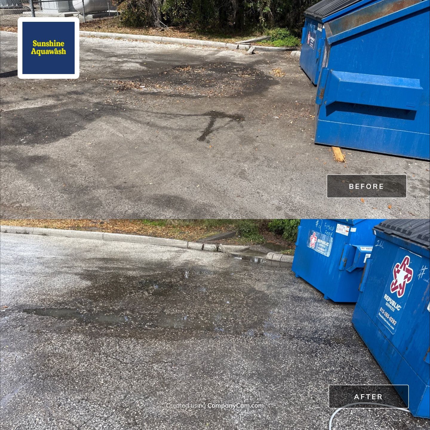Commercial Loading Dock & Dumpster Area Cleaning Transformation by Sunshine AquaWash