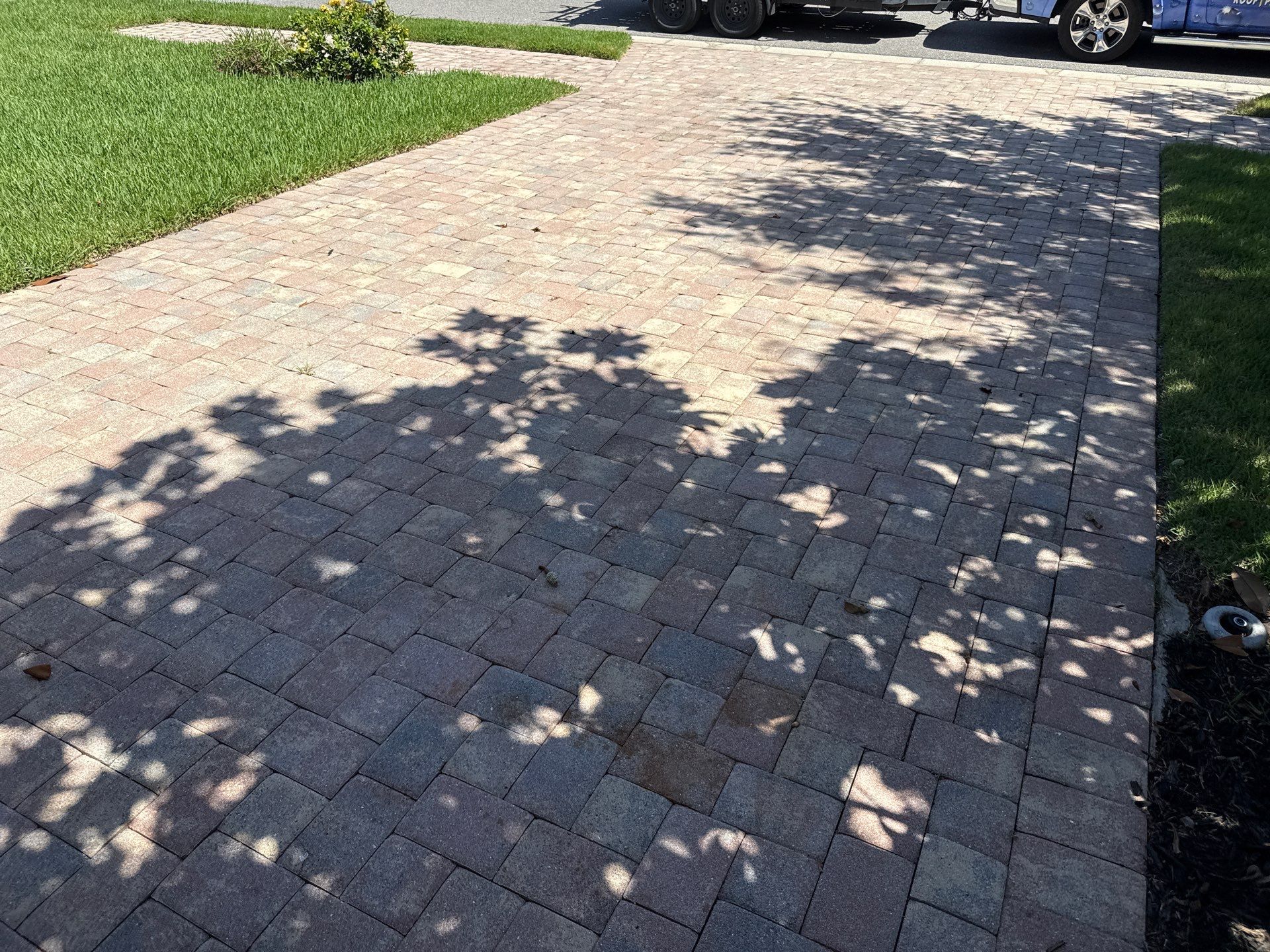Paver Driveway, Sidewalk & Curbing Cleaning — Bougainvillea Place, Ellenton, FL by Sunshine AquaWash