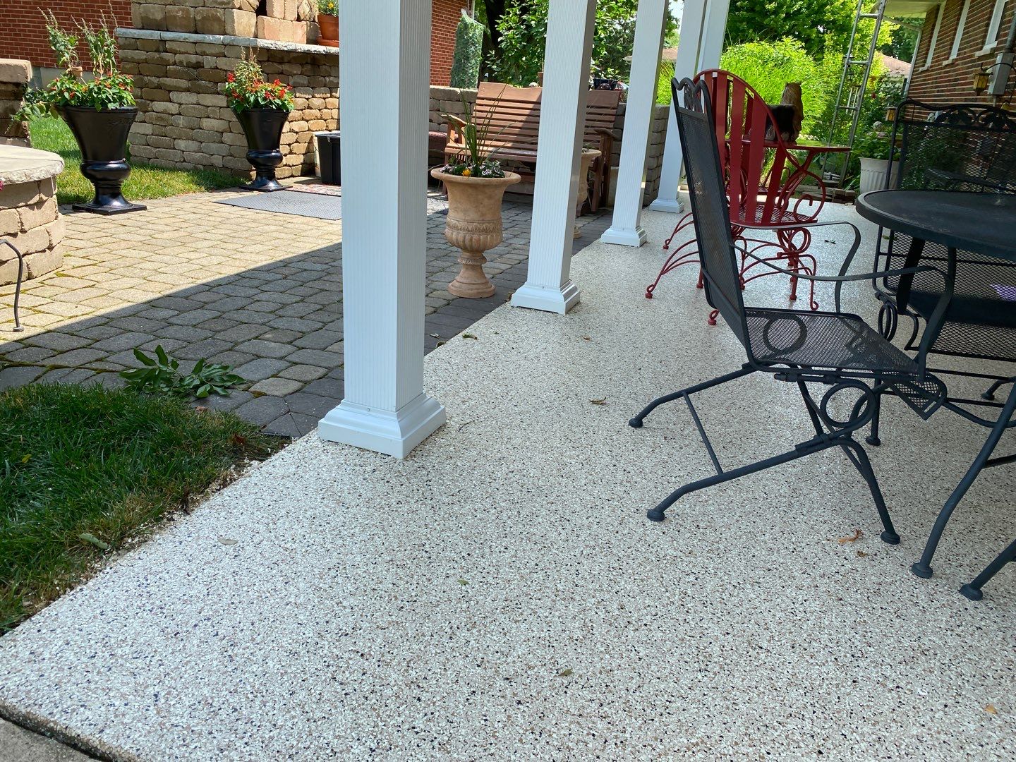 Garage Floor and Patio using Driftwood by Your1DayFloor.com