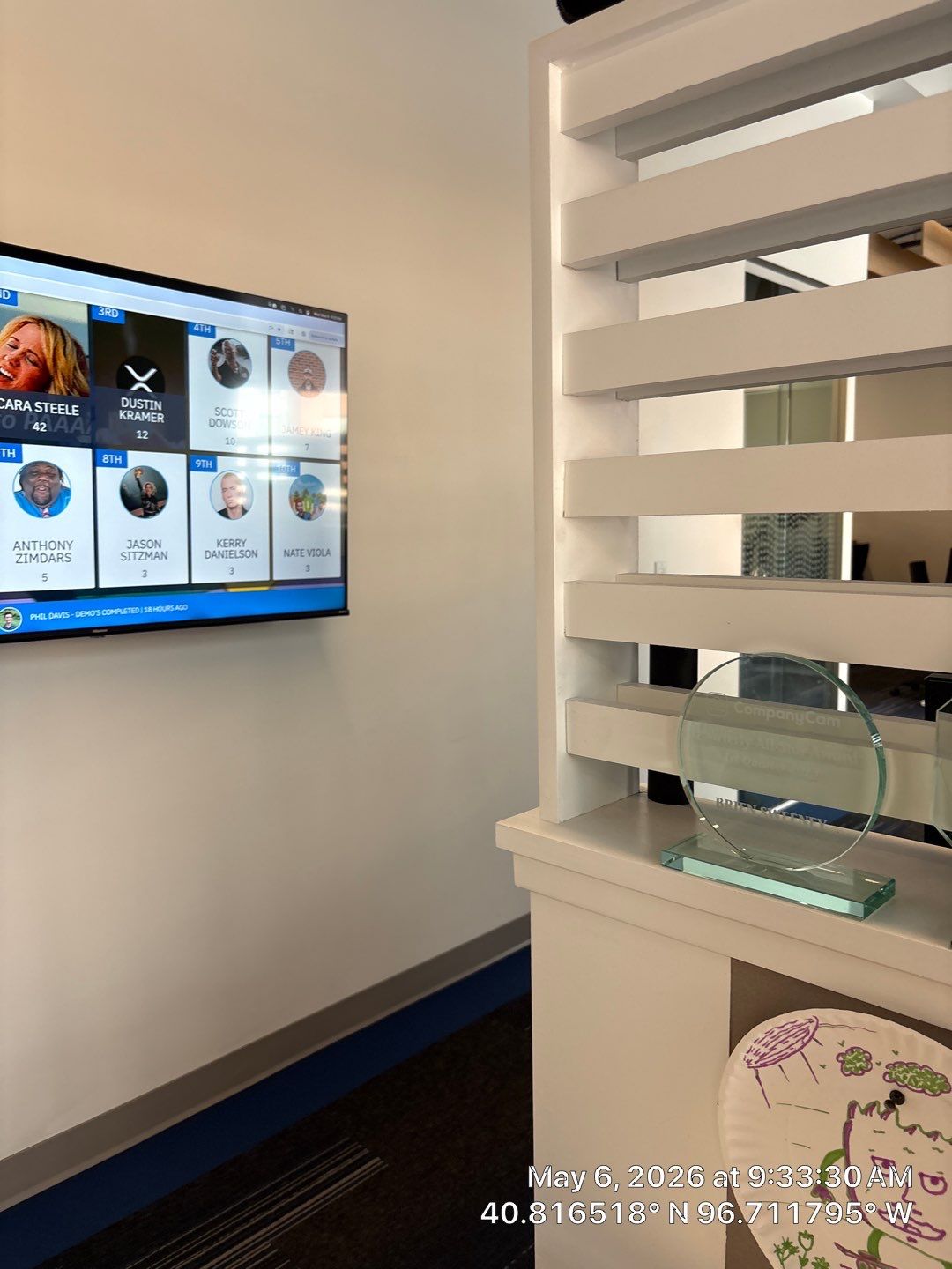 Modern Commercial Office Renovation with Wood Ceiling Baffles in Lincoln by CompanyCam Sales Demo