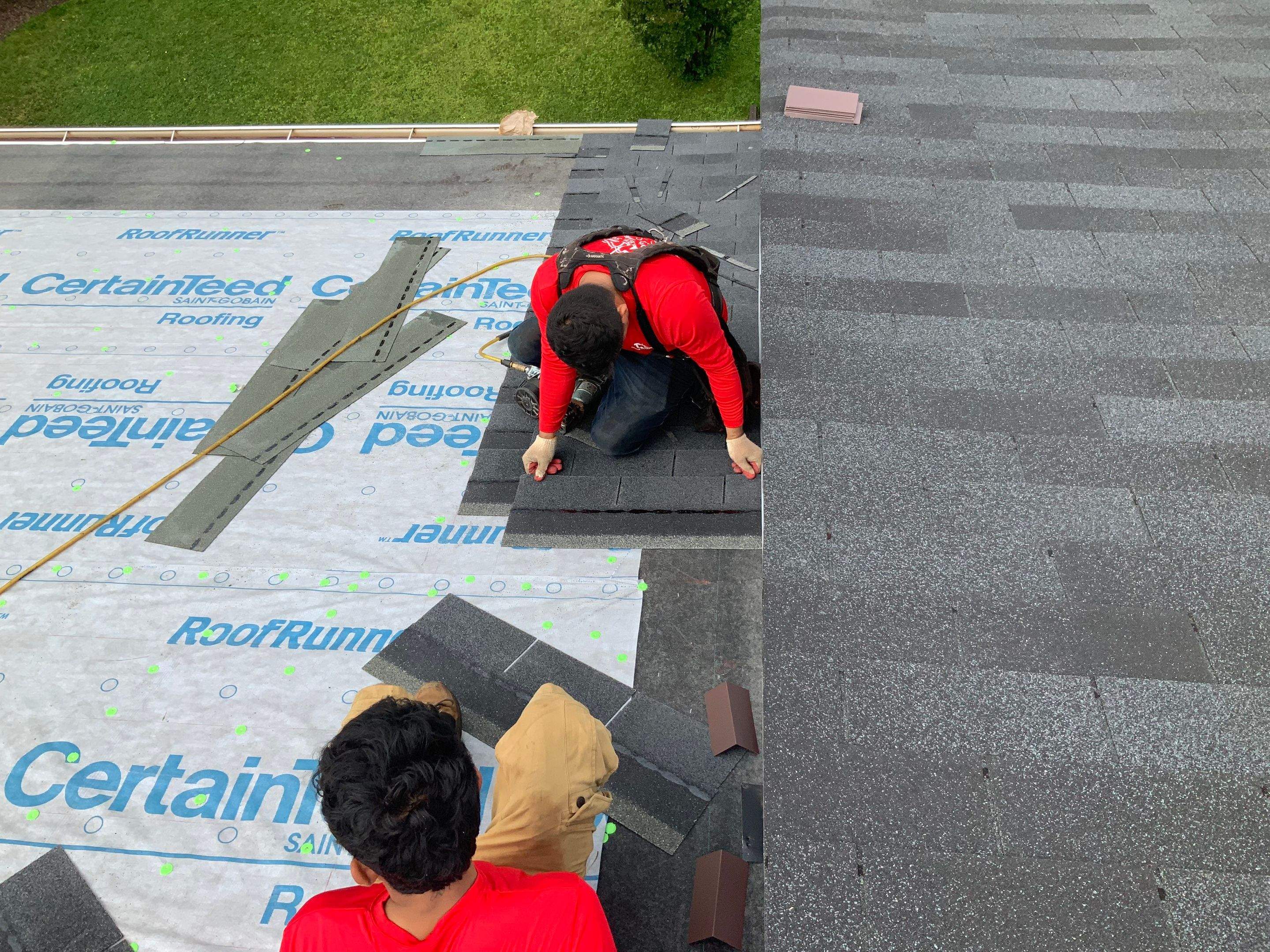 Residential Roofing Installation using XT-25 Color Moire Black by Alpha Design Services