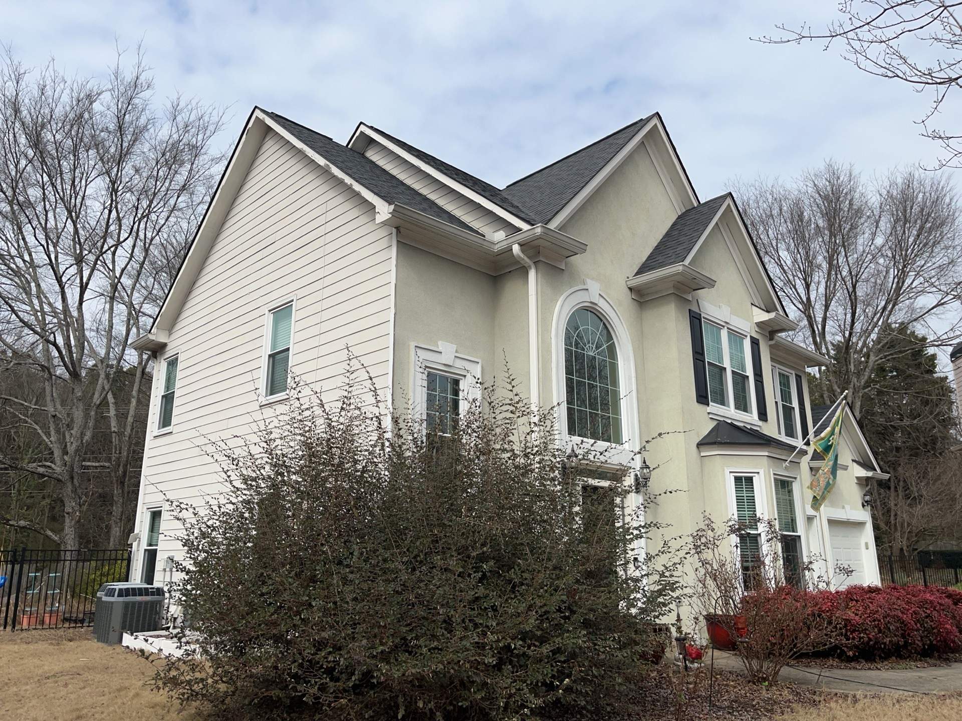 Marietta, GA Chimney Siding, Fascia, and Soffit Replacement using James Hardie Lap Siding, Hardie Trim, and Hardie Panel by Nelson Exteriors 