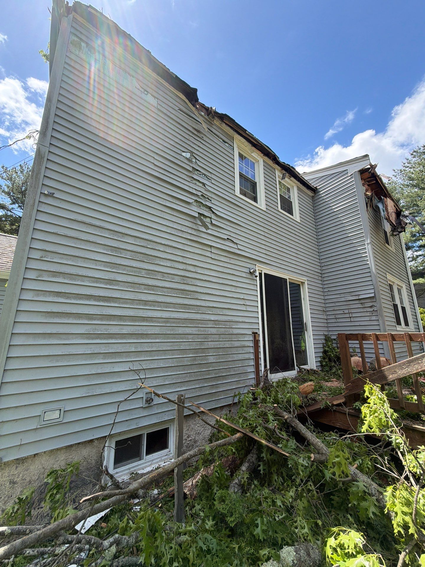 Emergency Temporary repair due to a Tree impact in North Reading by Boston Board Up