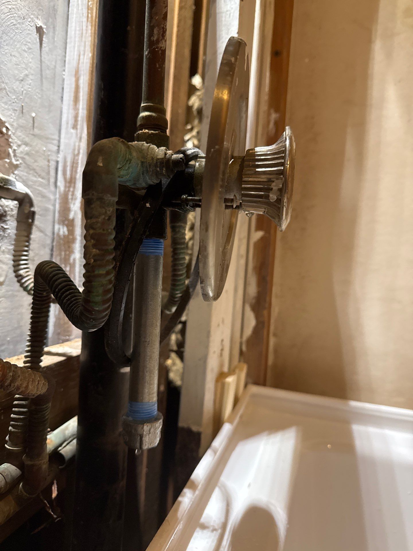 Shower Tub Installation with Underground Plumbing by Us Plumbing 