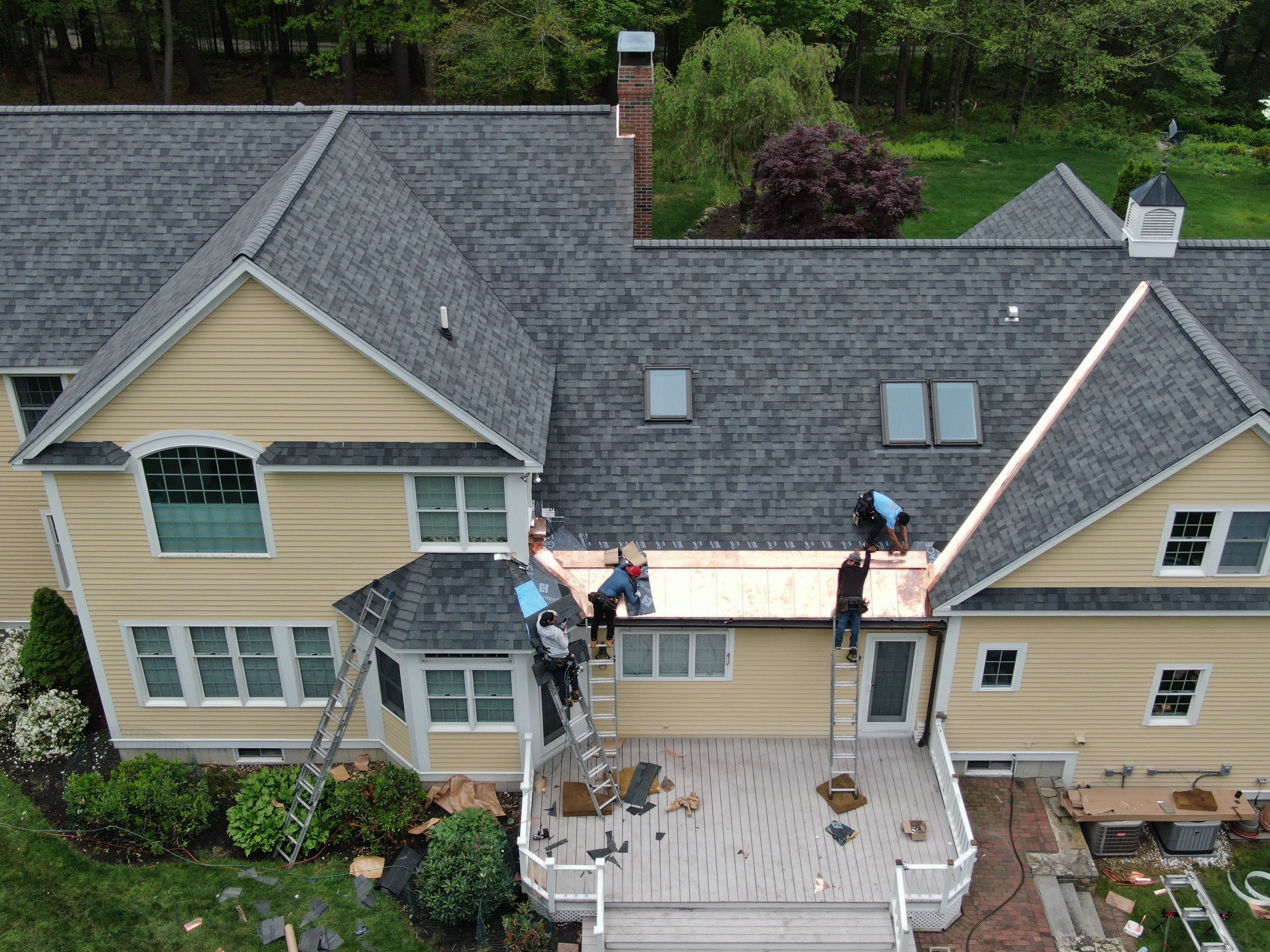Roof Replacement with Owens Corning Shingles and Copper Flashing by Mighty Dog Roofing of Greater Middlesex County