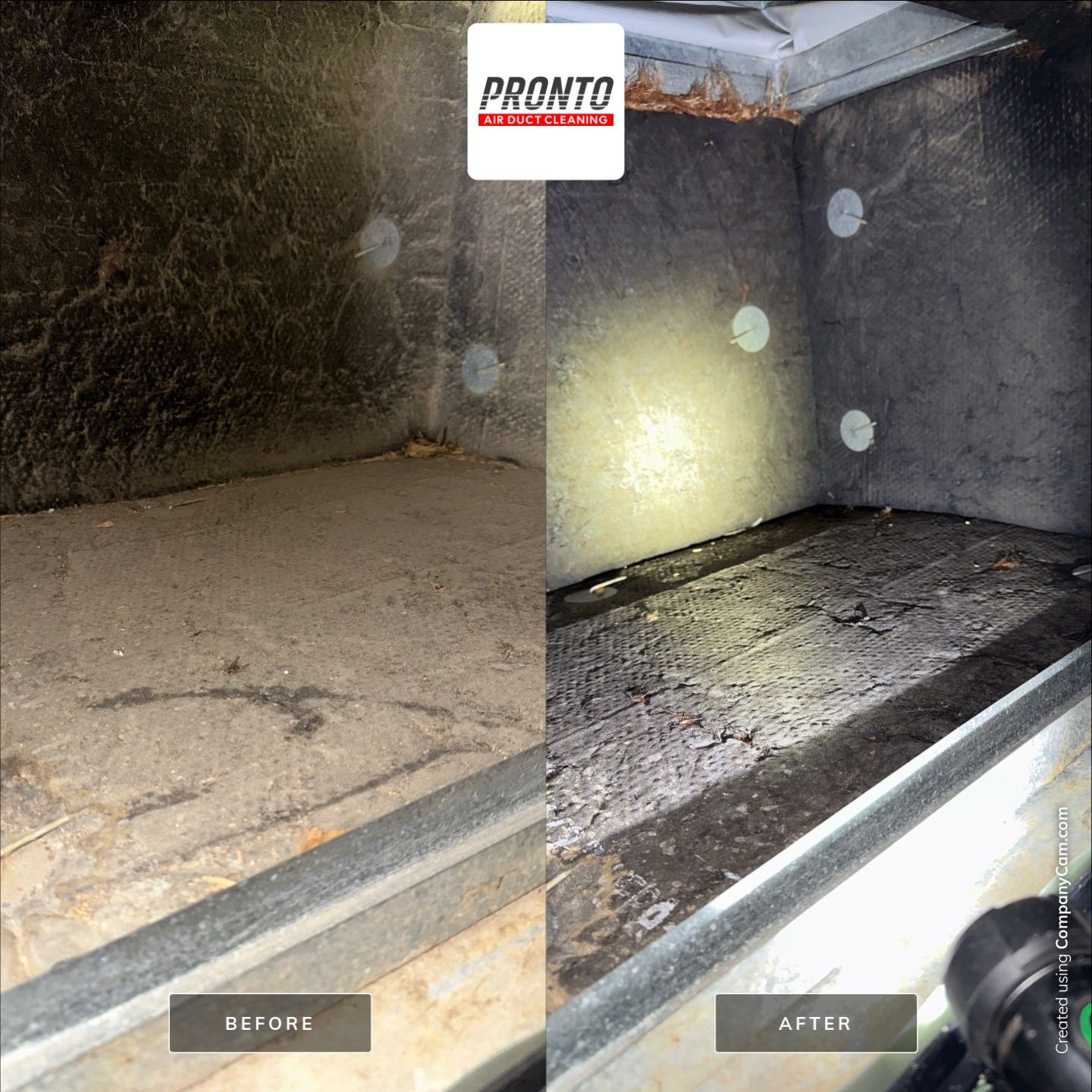 Air duct cleaning using Commercial vaccum by Pronto Air Duct Cleaning