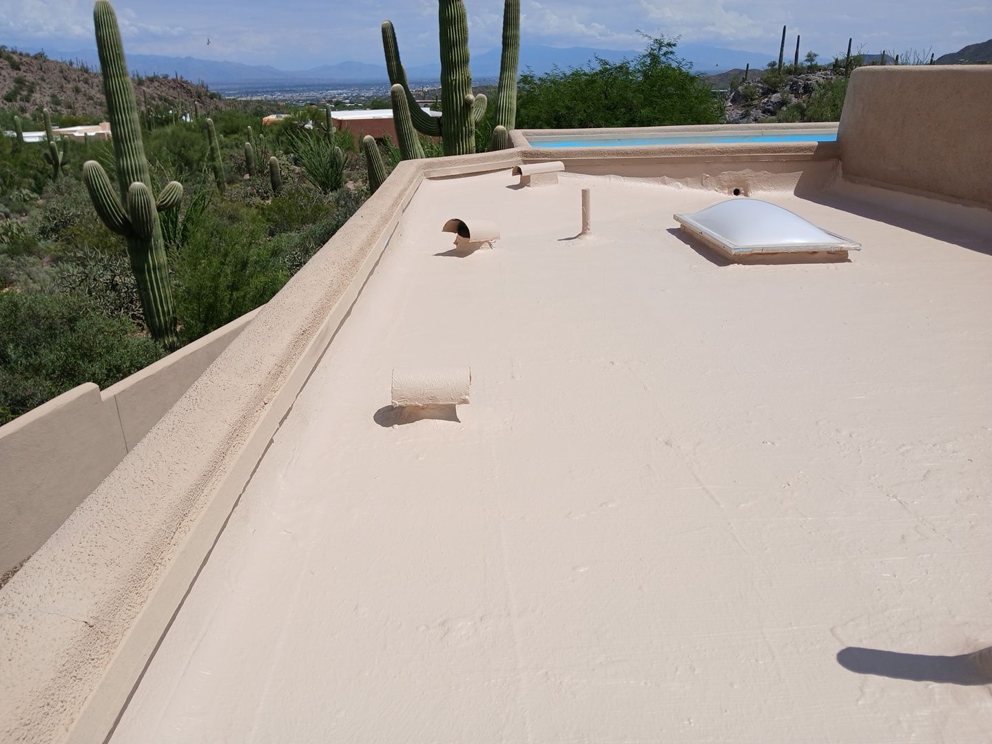 Residential Flat Roof Elastomeric Coating and Restoration in Tucson by West Coast Roofing AZ