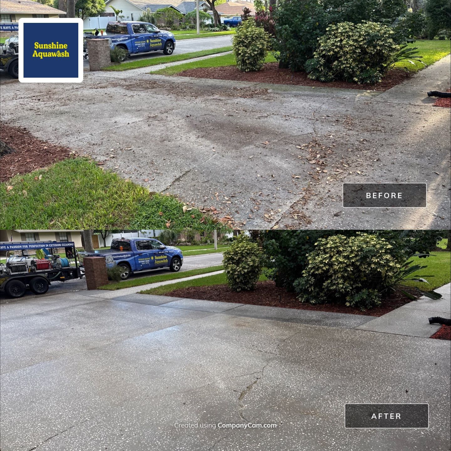 Concrete Driveway & Sidewalk Cleaning in Valrico, FL by Sunshine AquaWash