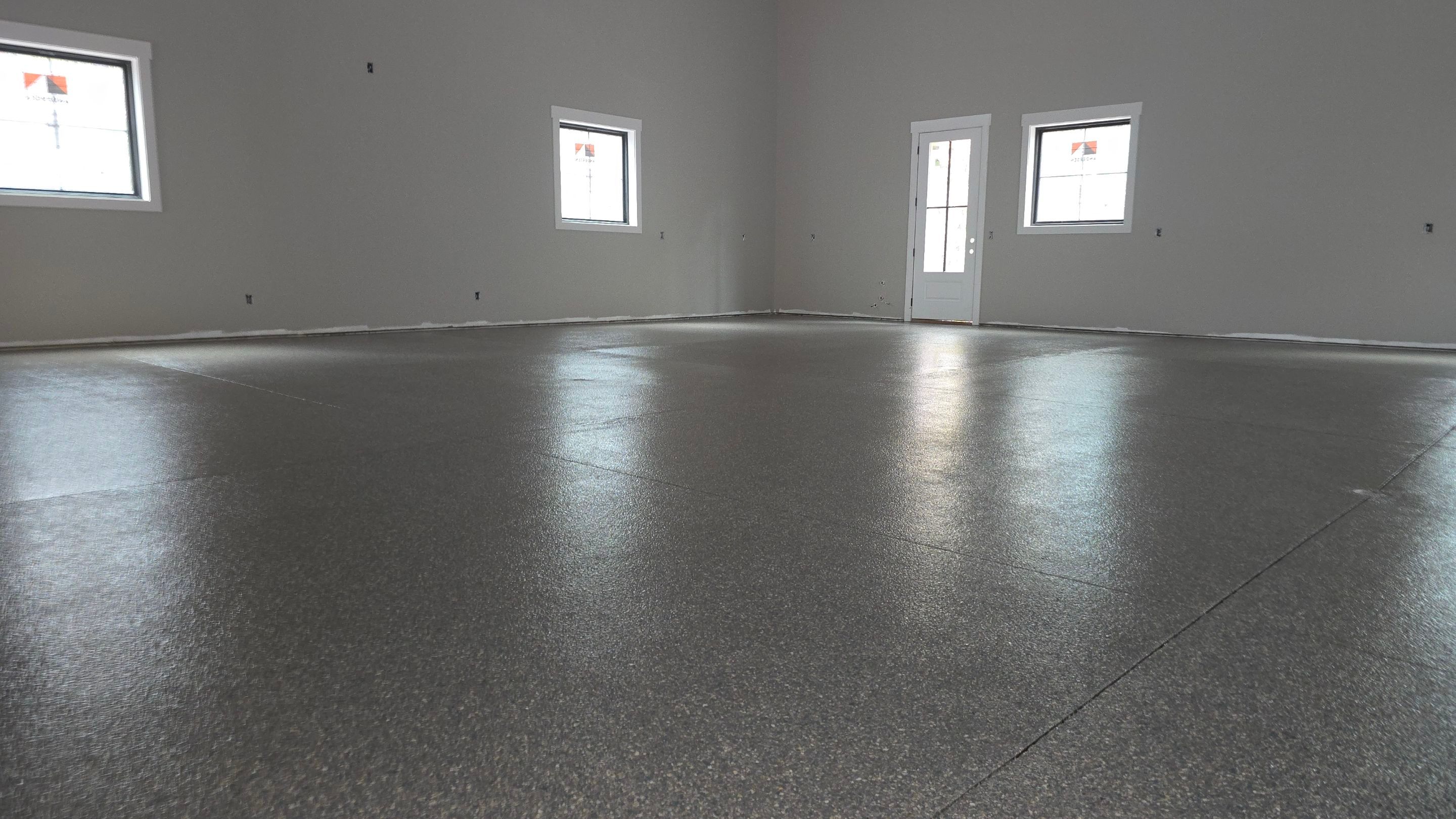 Shop Floor Using Custom Flake by Elite Floor Solutions
