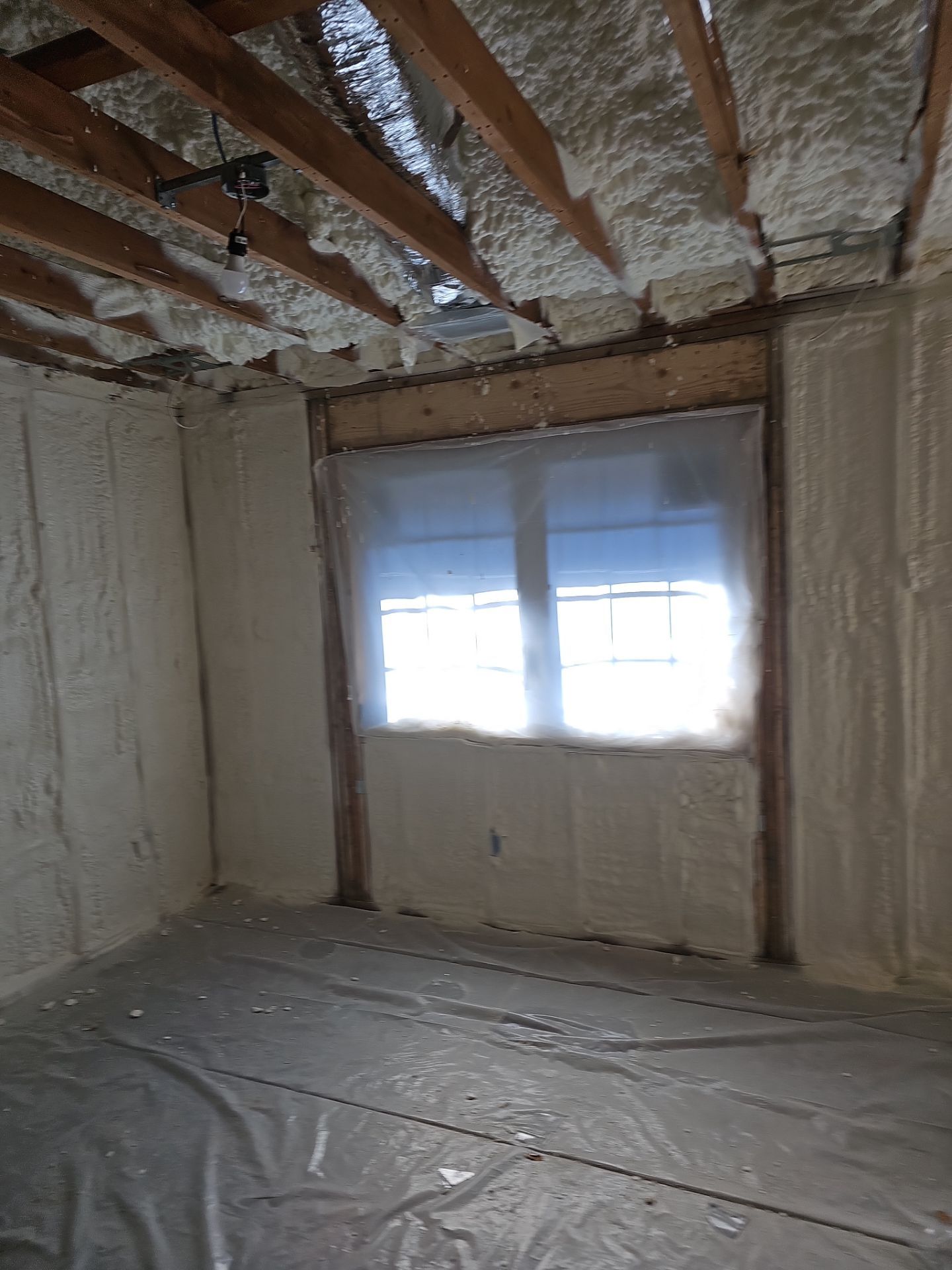 Basement Exterior Walls using Closed Cell Spray Foam by NYS Foam & Energy