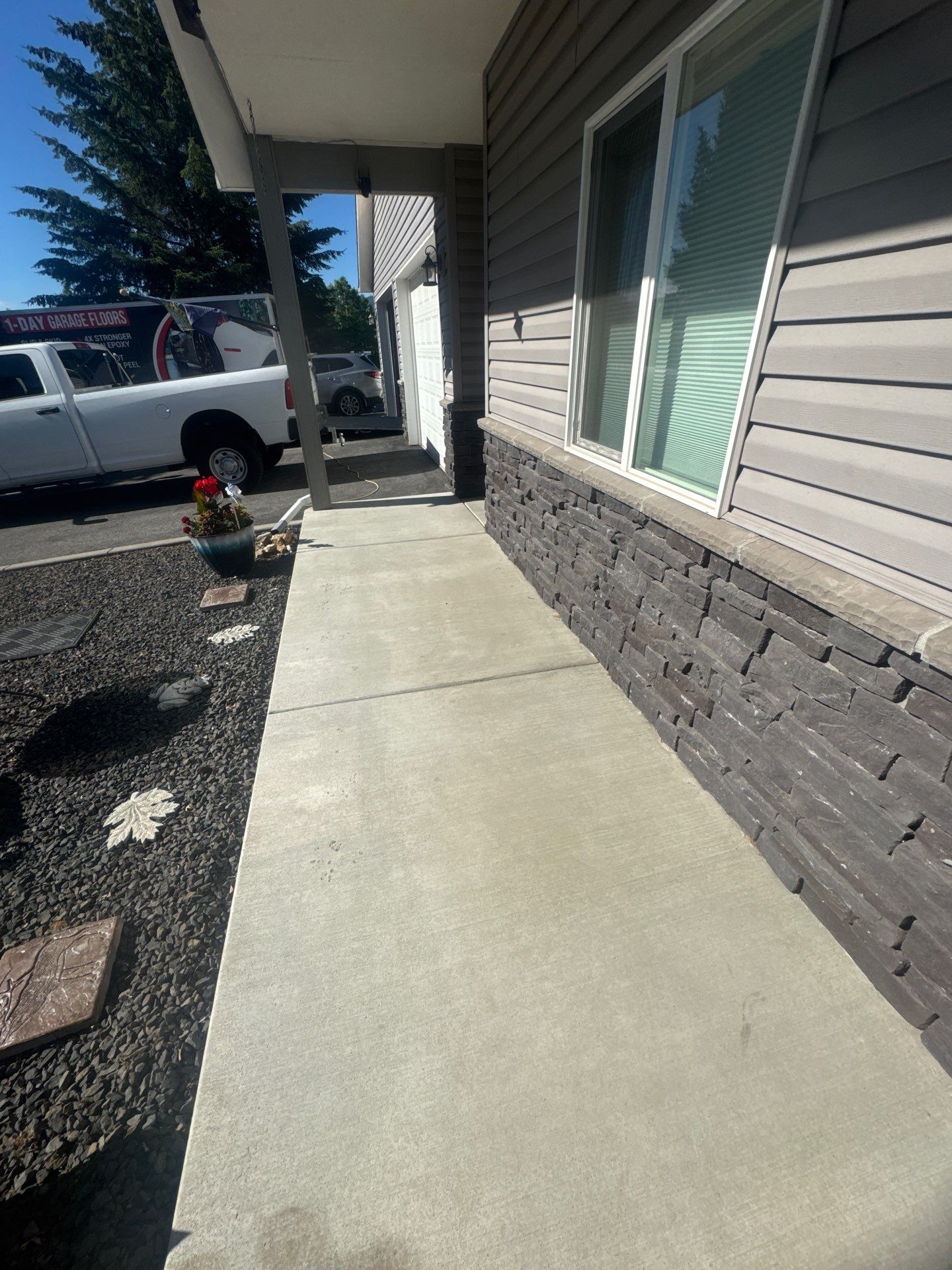 Post Falls Patio and Walkway Transformation with Quartzite Hybrid Finish by Croc Coatings, LLC