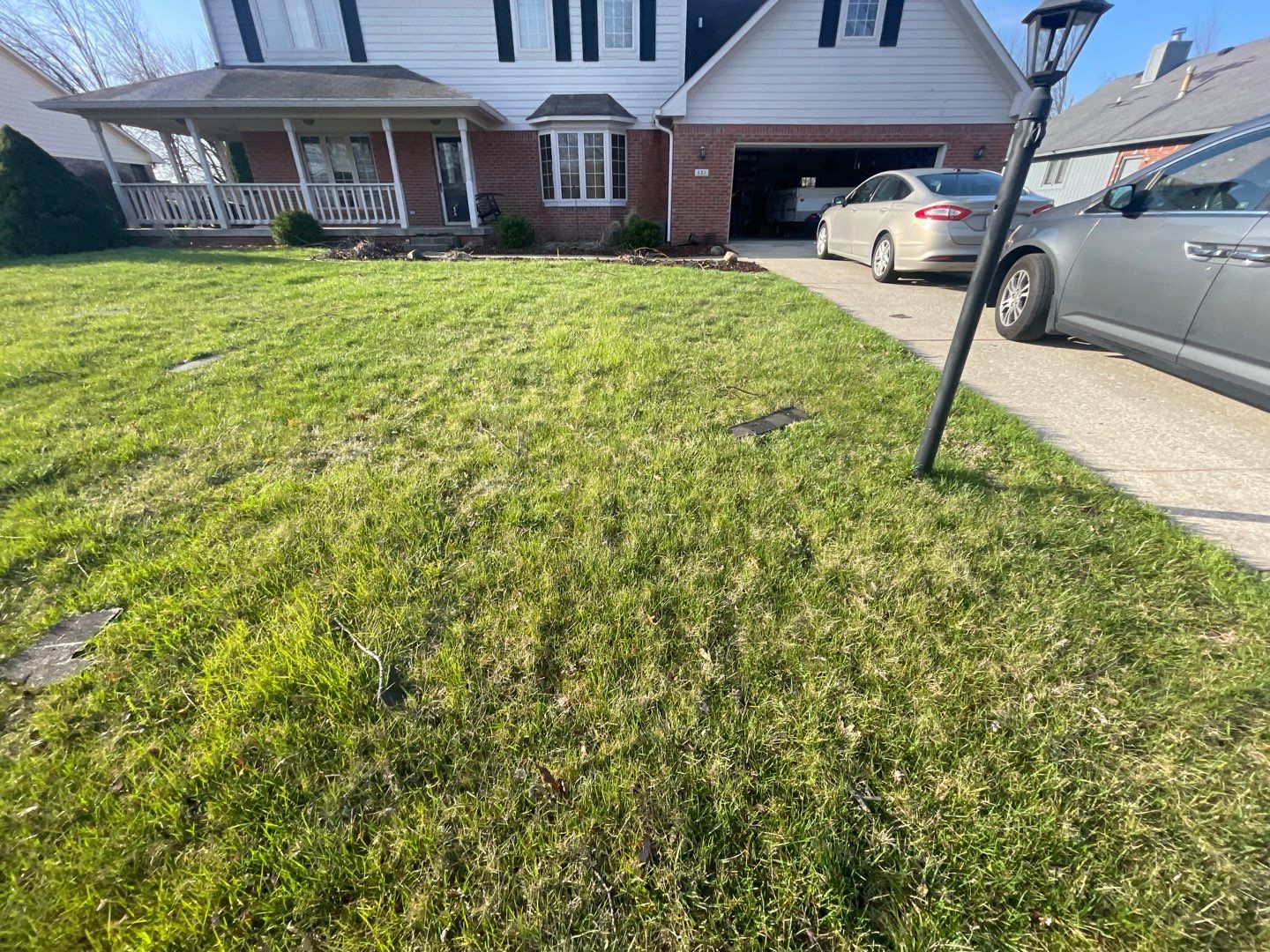 Tornado damage in Whiteland. Roof replacement, James Hardie siding, exterior paint, gutters, windows, doors by 317 Roofing & Restorations