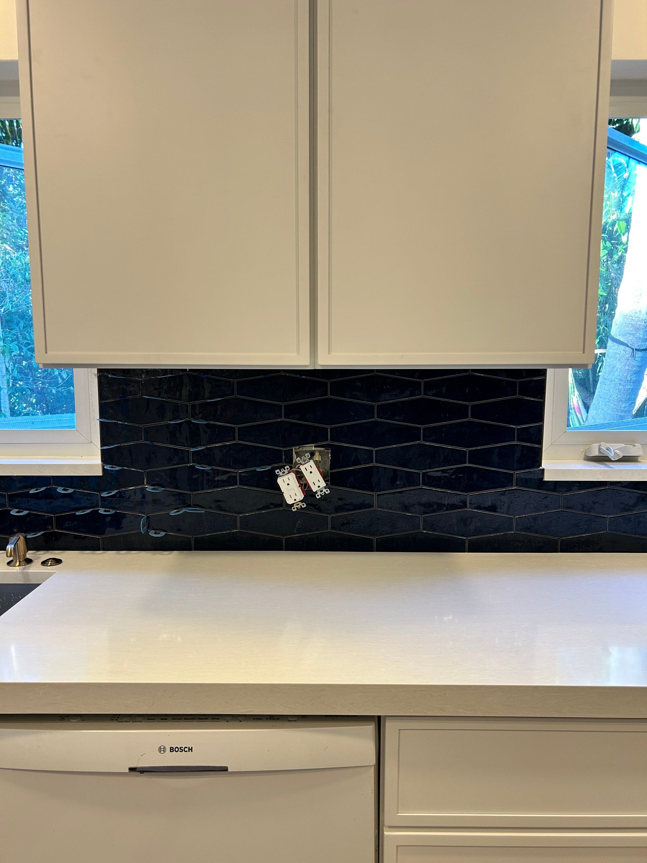 Blue Backsplash - Delray Beach by Hevi Tile