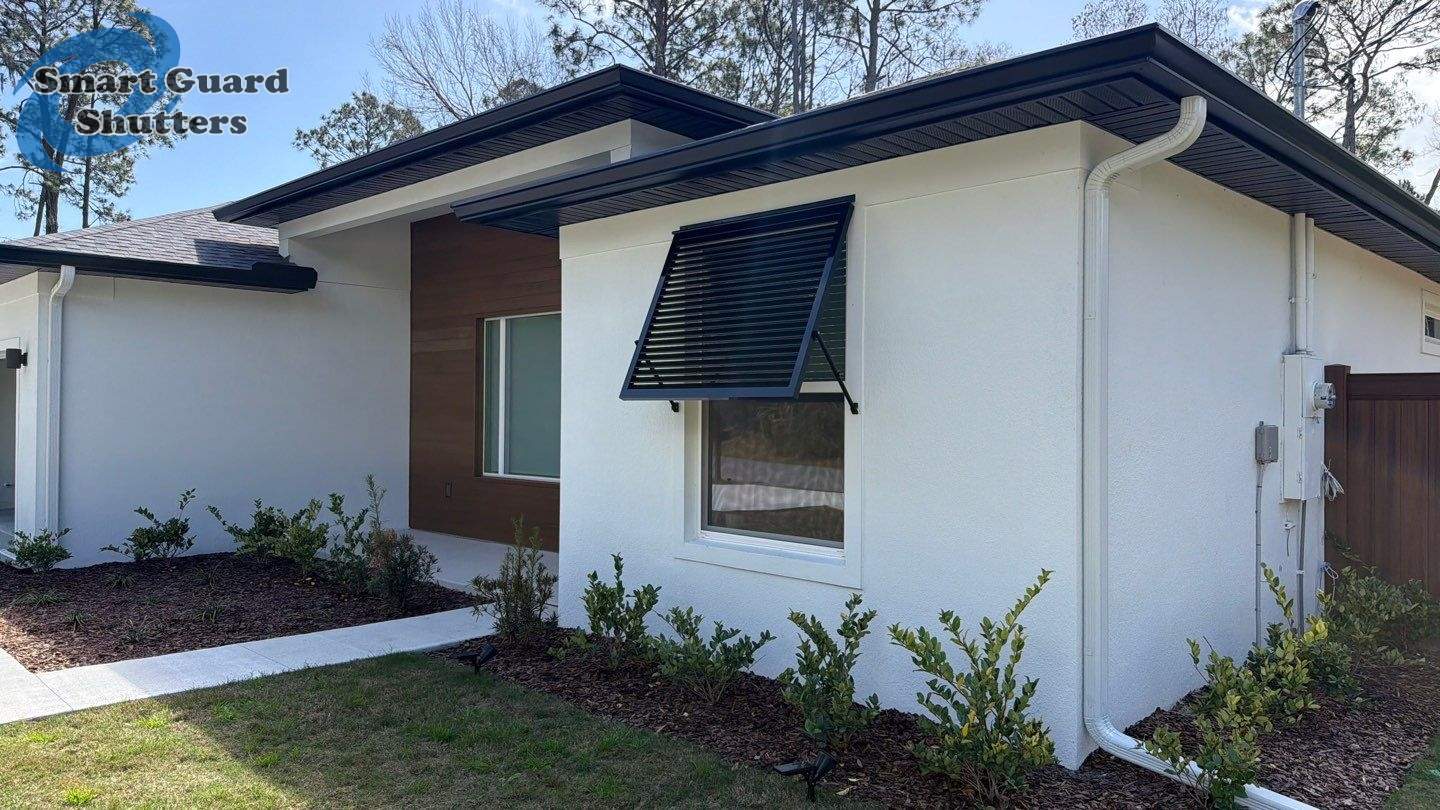 Decorative Bahama in Jet Black by Smart Guard Shutters