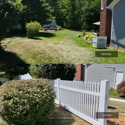 New Vinyl privacy fence and picket fence in white