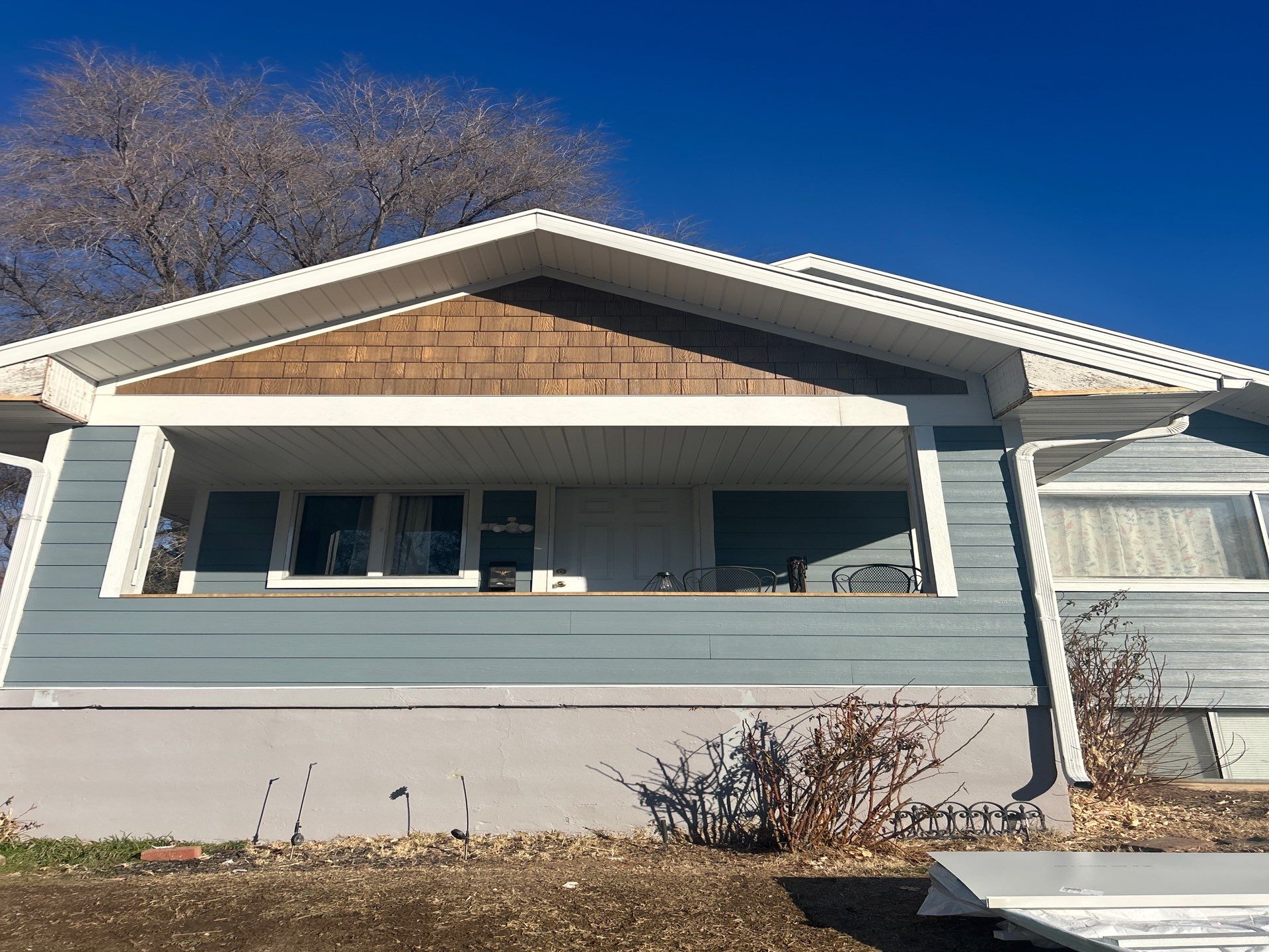 Ogden | Custom Hardie Transformation | Boothbay Blue & Summer Wheat Shakes by Ideal Siding Utah