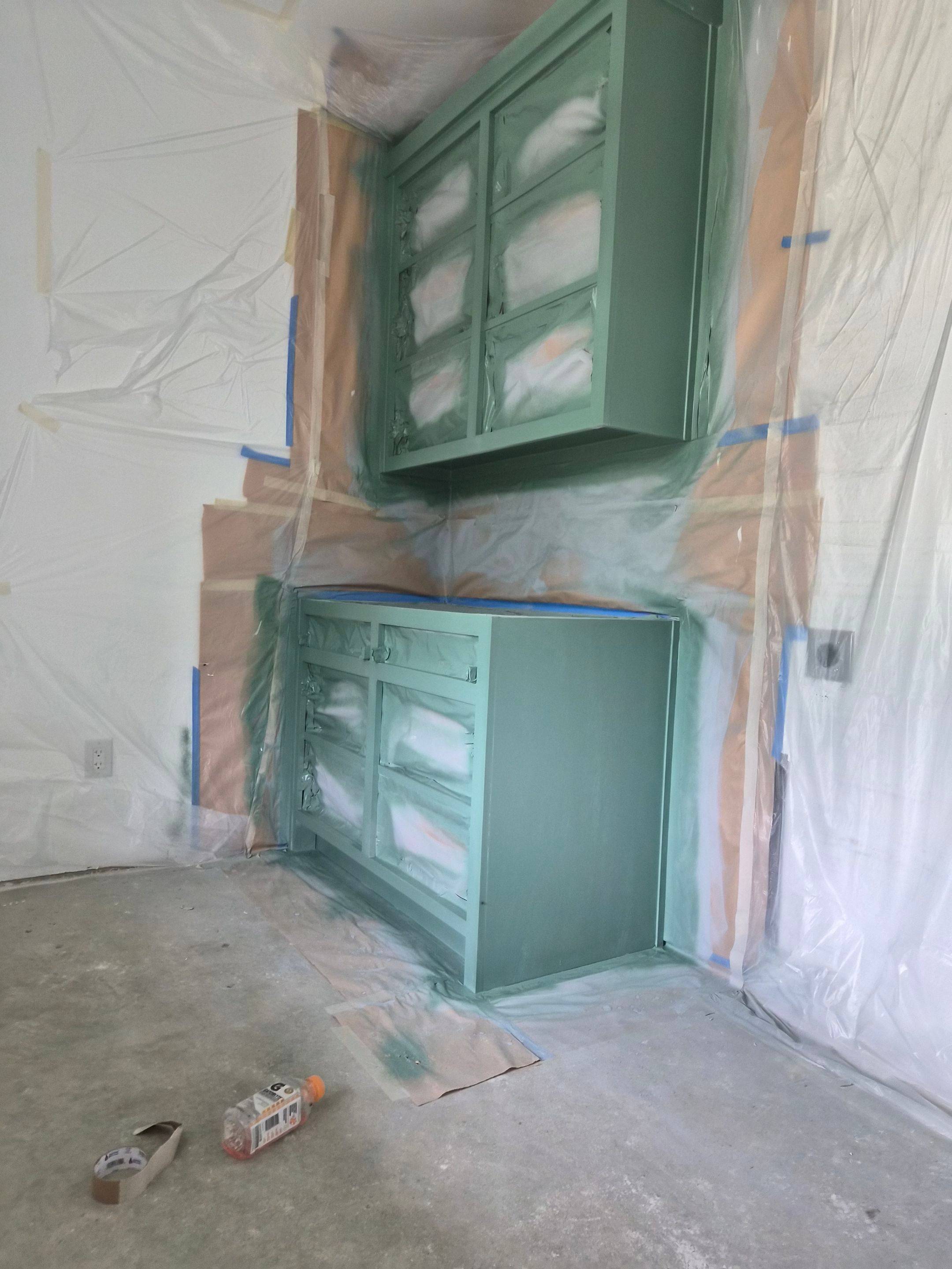 Sage Green Cabinet Transformation in Brownsboro, TX! by Quality Coats Painting