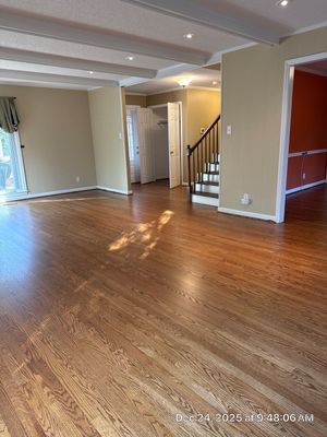 Added Flooring upstairs, refinished existing