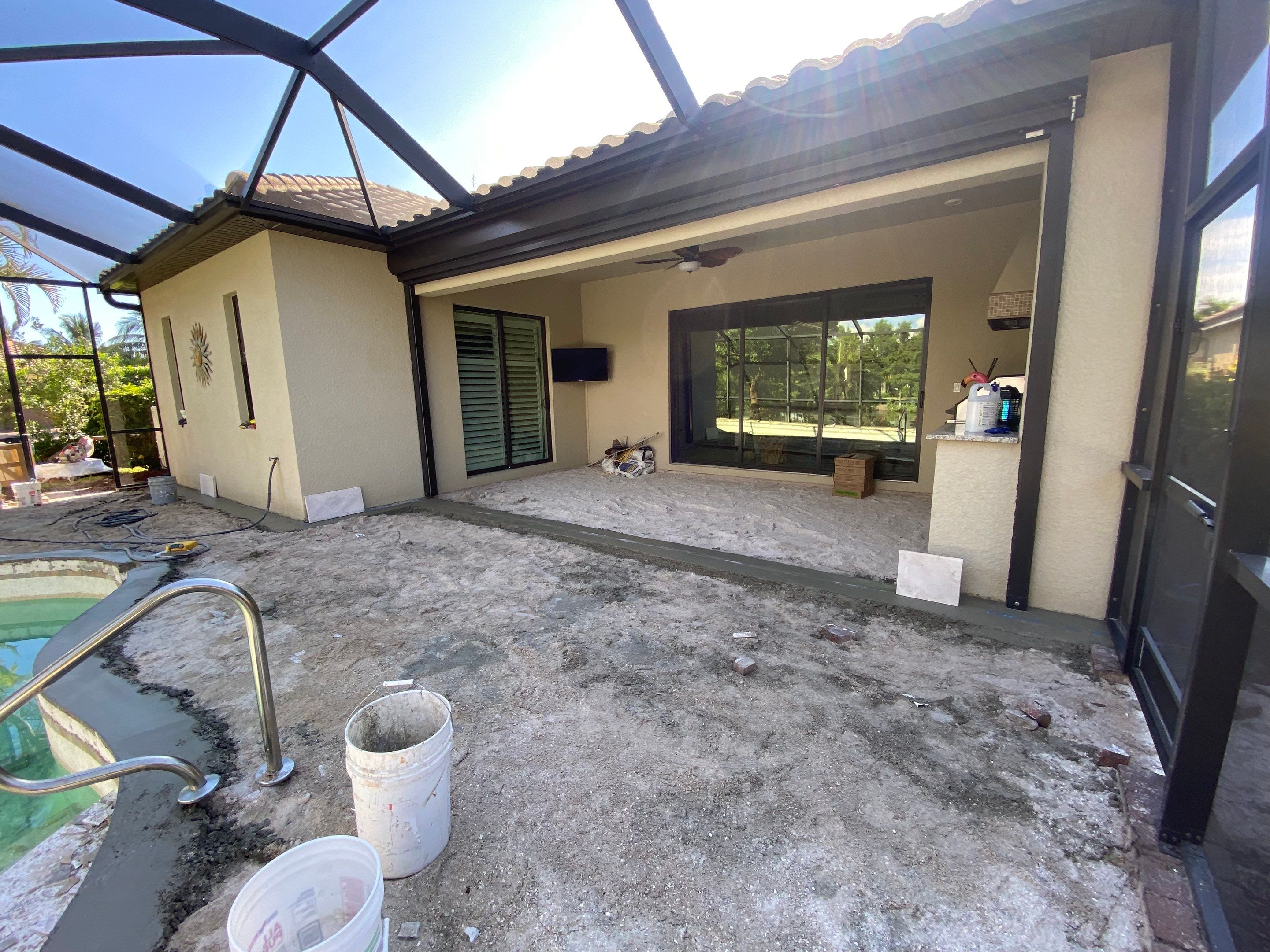 Textured Marble Pool Deck - Bonita National Golf & Country Club by Old Town Pavers Llc