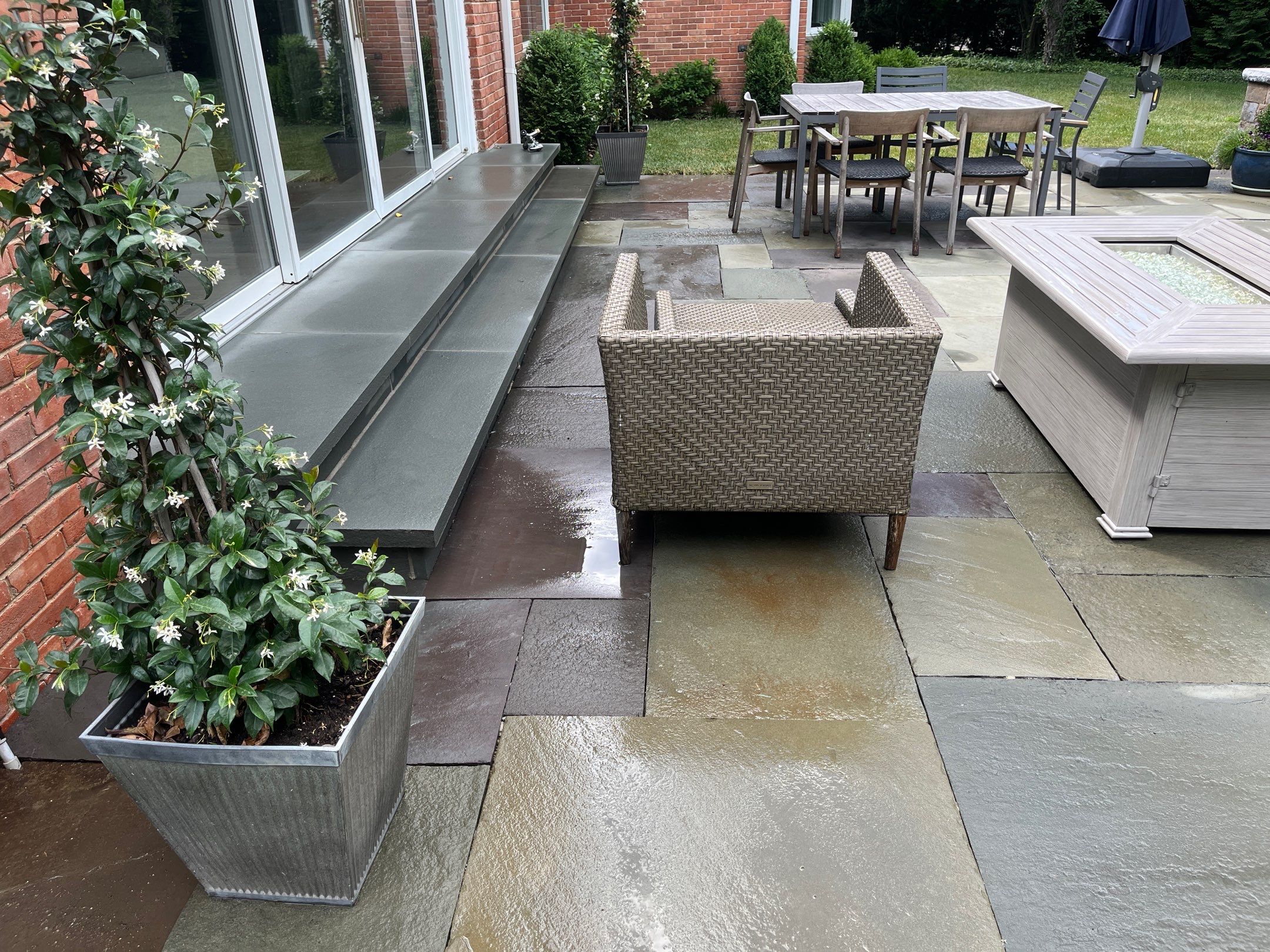 bluestone cleaning using Algaecide, soft wash soap by Northern Power Washing LLC.