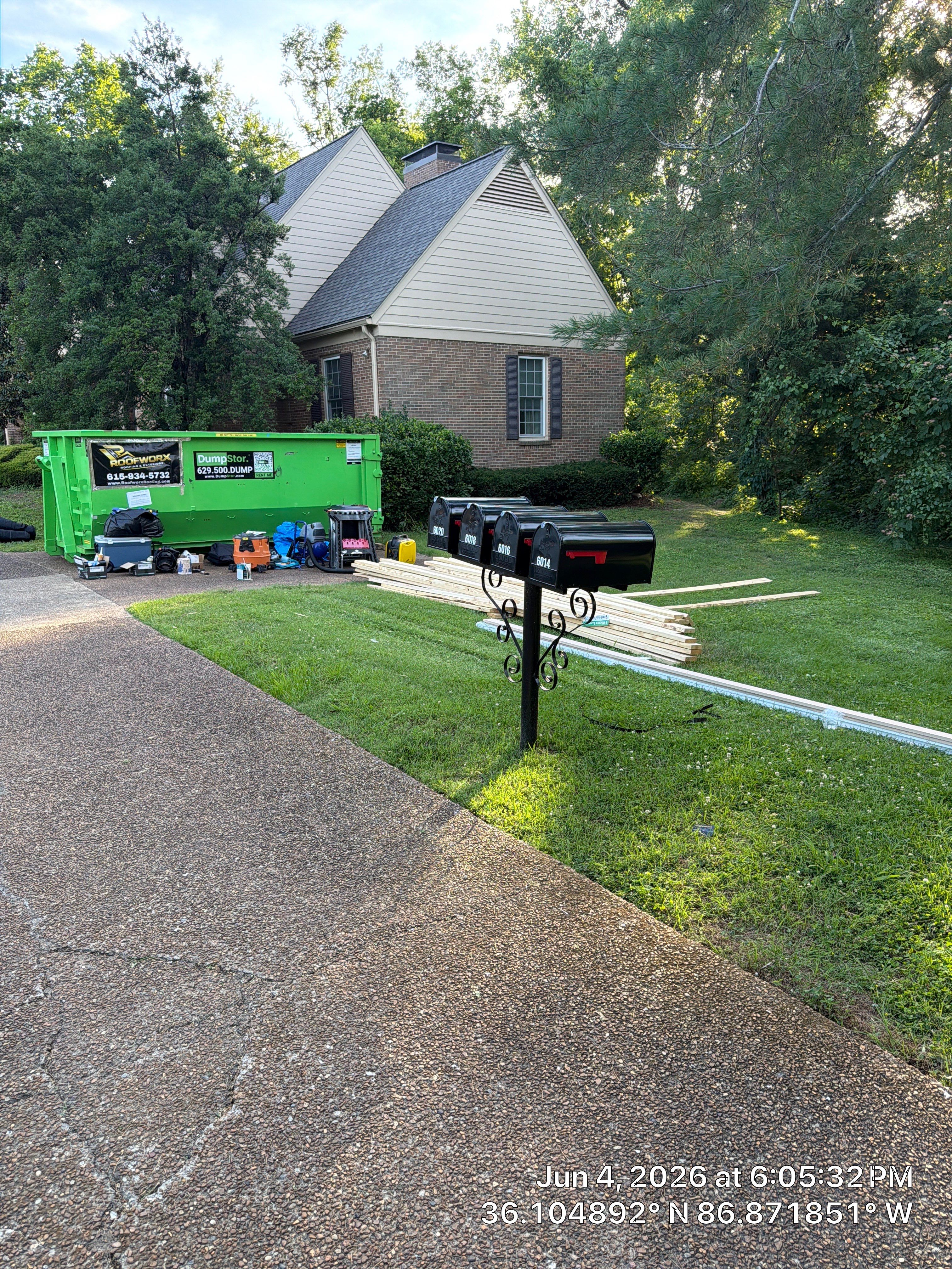 Roof Tree Damage- Repair Roof Framing and Replace Shingle Roof System In Belle Meade  by Roofworx 
