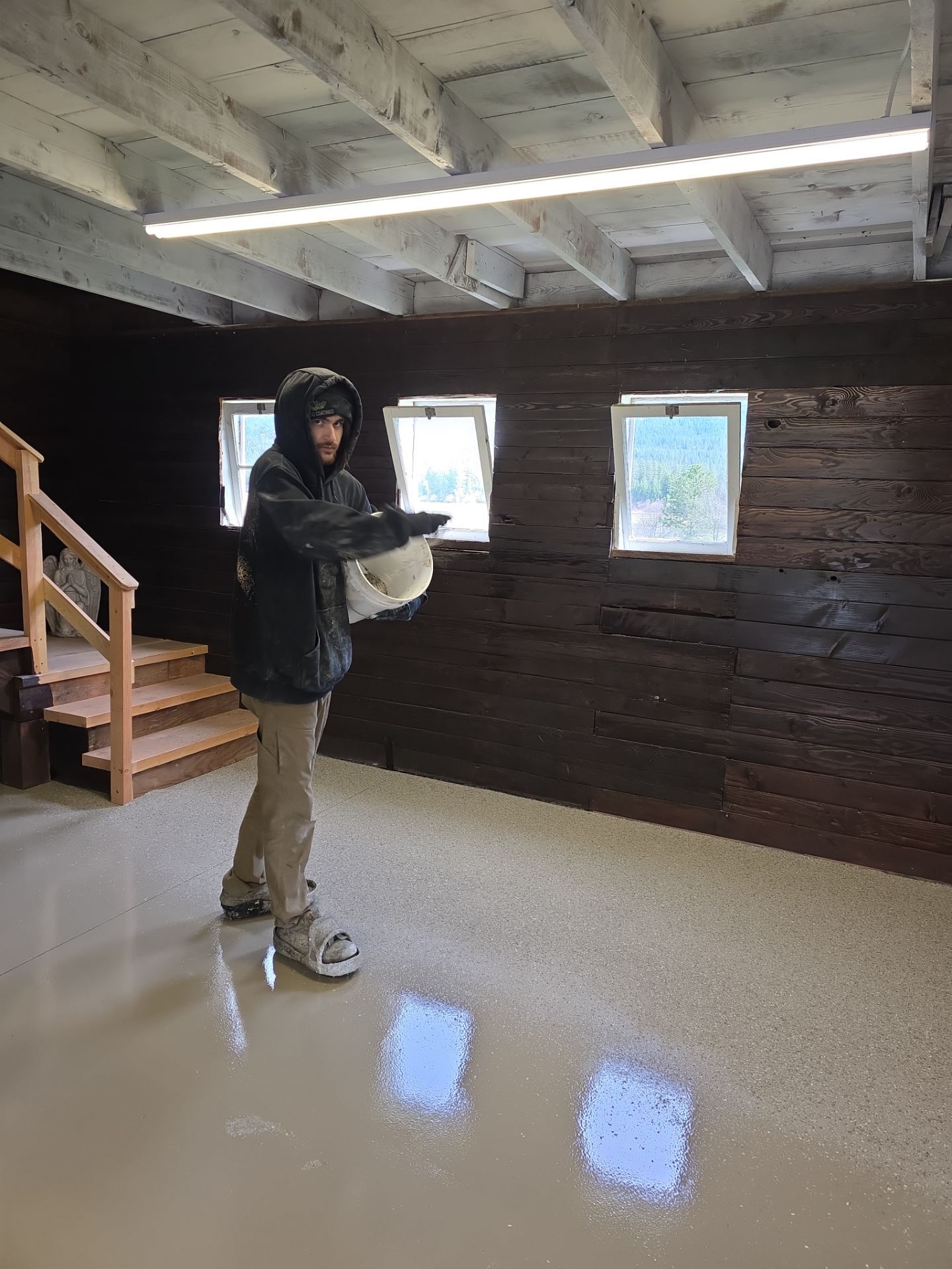 Santa Fe Hybrid Concrete Floor Coating for Bonners Ferry Barn by Croc Coatings, LLC