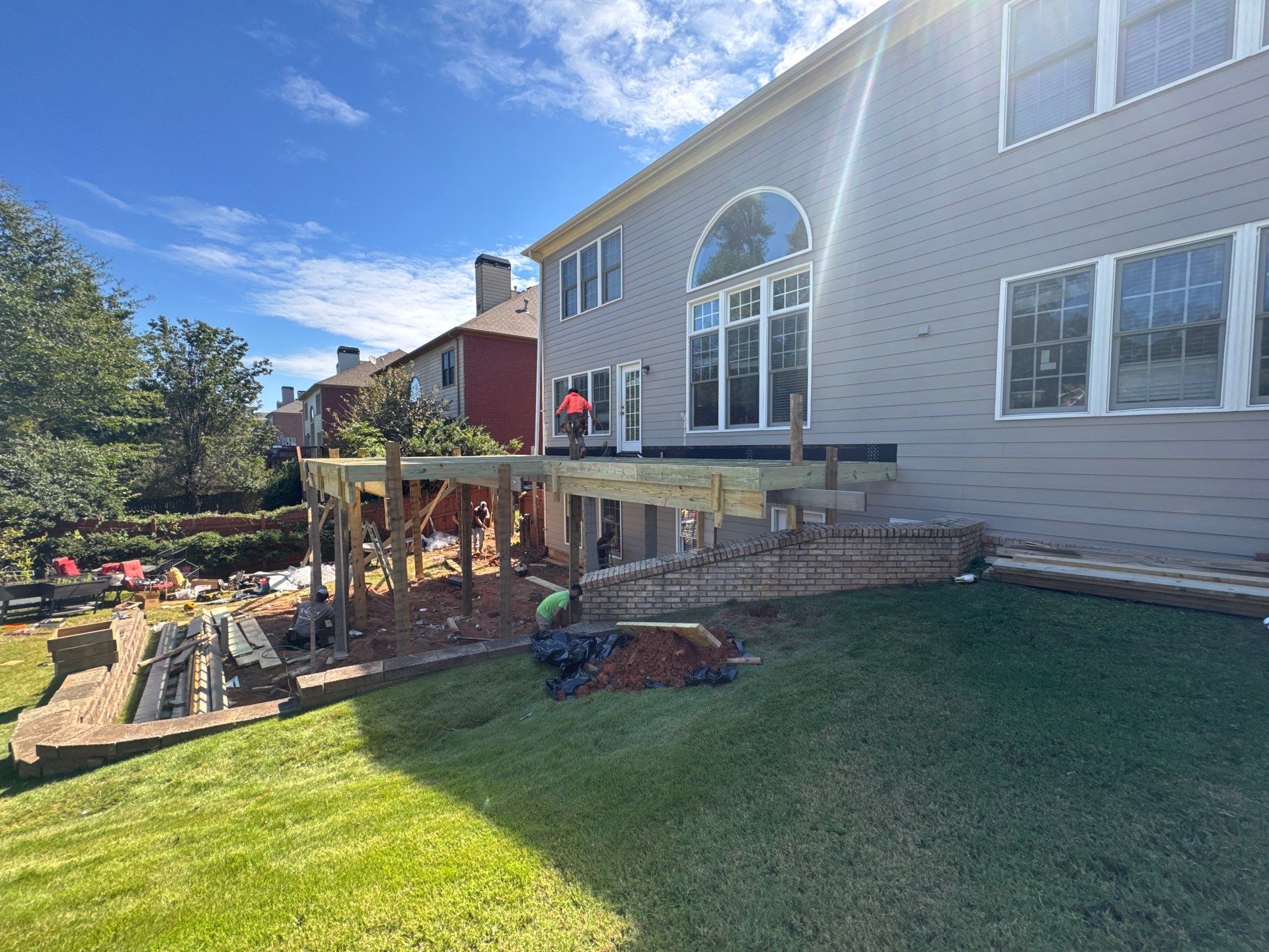 Custom Composite Deck and Covered Gabled Porch in Marietta by Swift Home Renovations