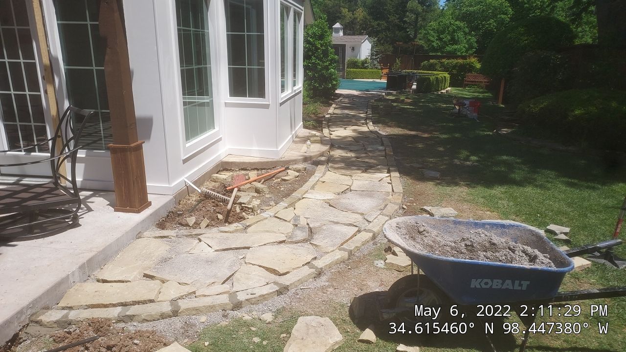 Flagstone walkway using Flagstone  by Clays Services Inc