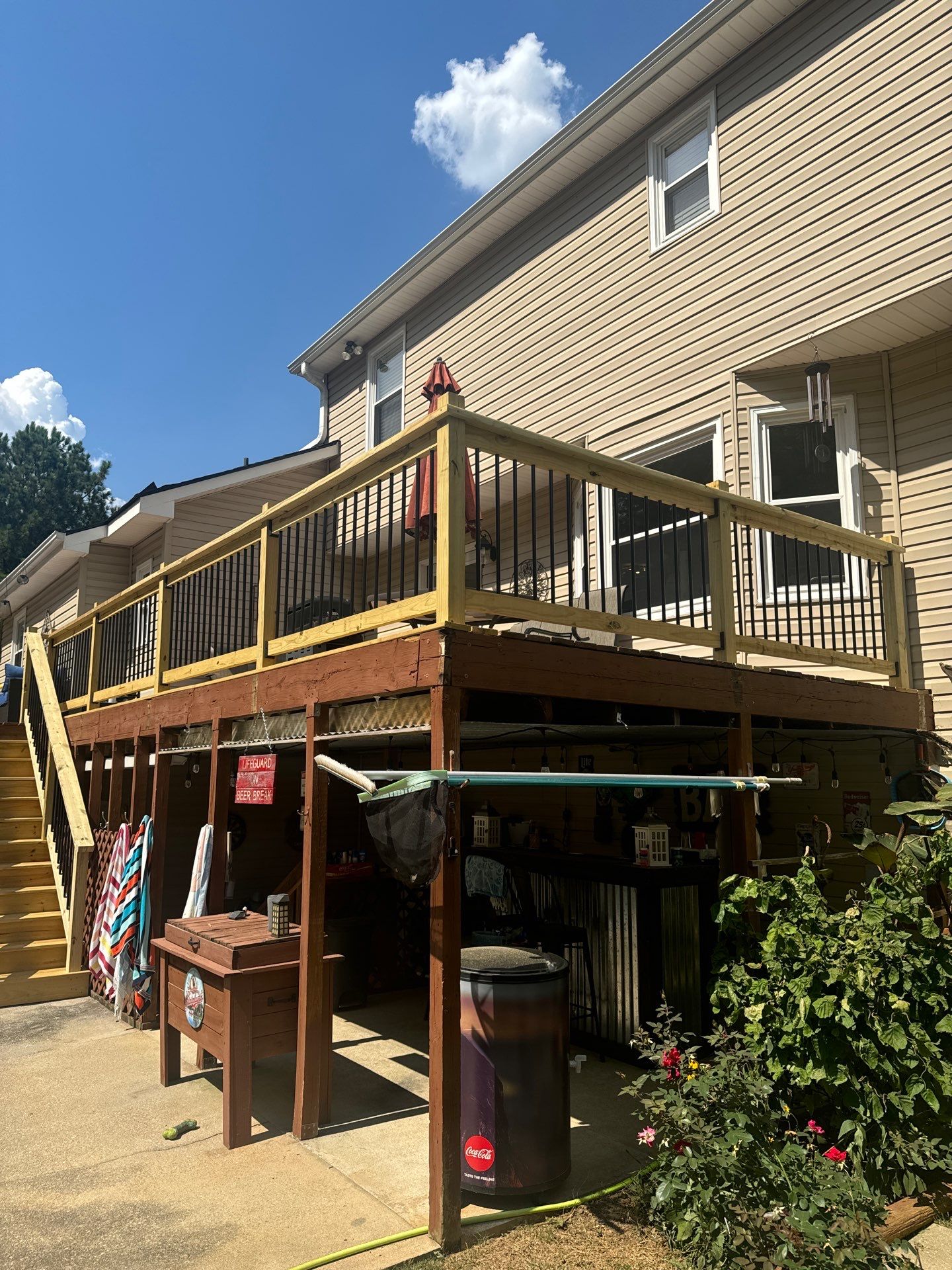 Elevated Deck Construction and Front Porch Renovation in Powder Springs by Swift Home Renovations