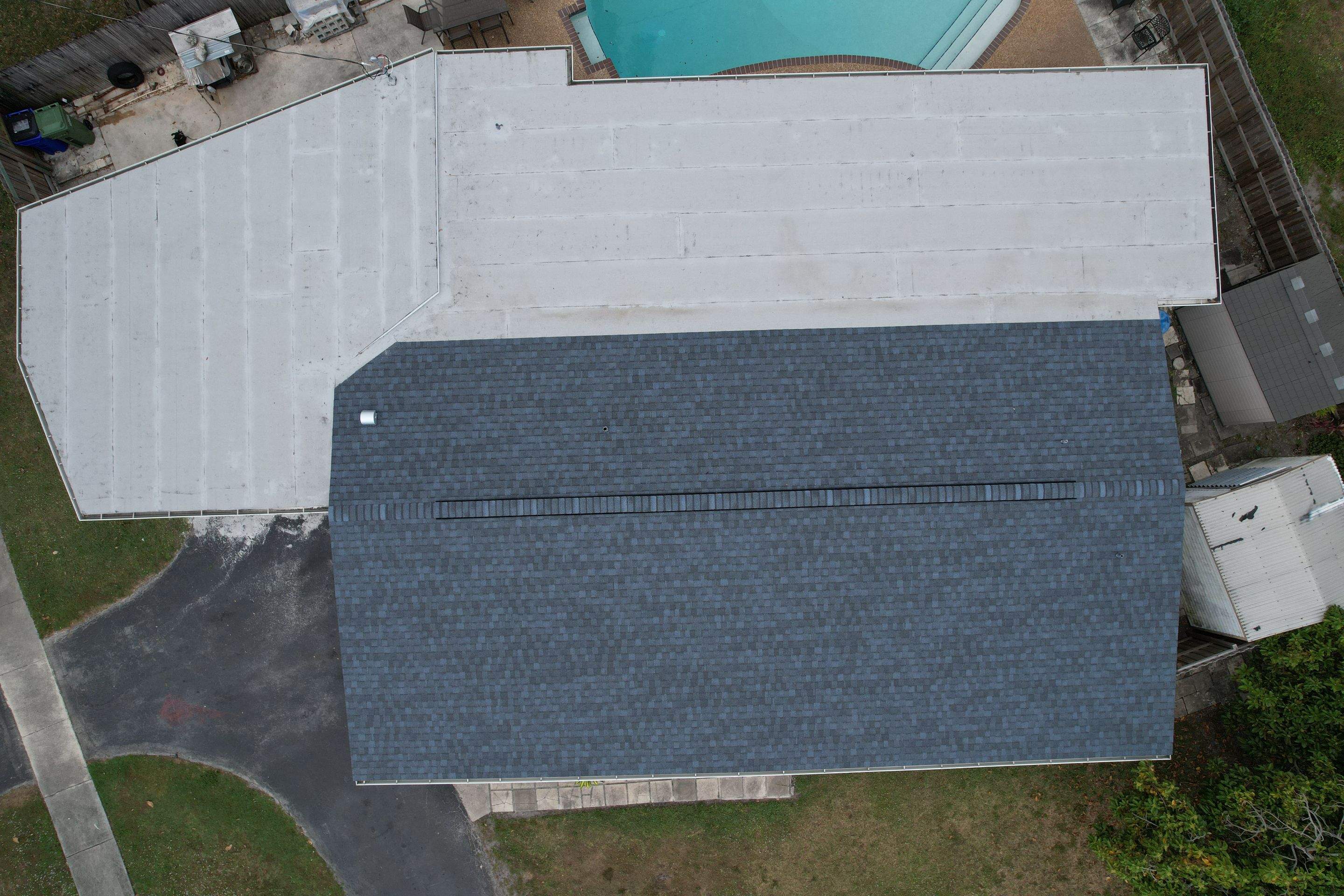 Shingles & Flat using CT Landmark Pro Ar Coastal Blue by Roofing Recovery