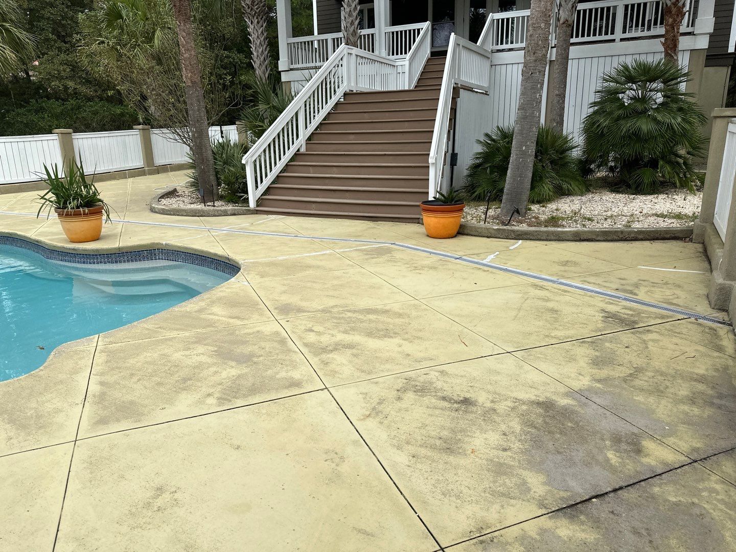 Concrete Pool deck with AcryFin by DuraSeal