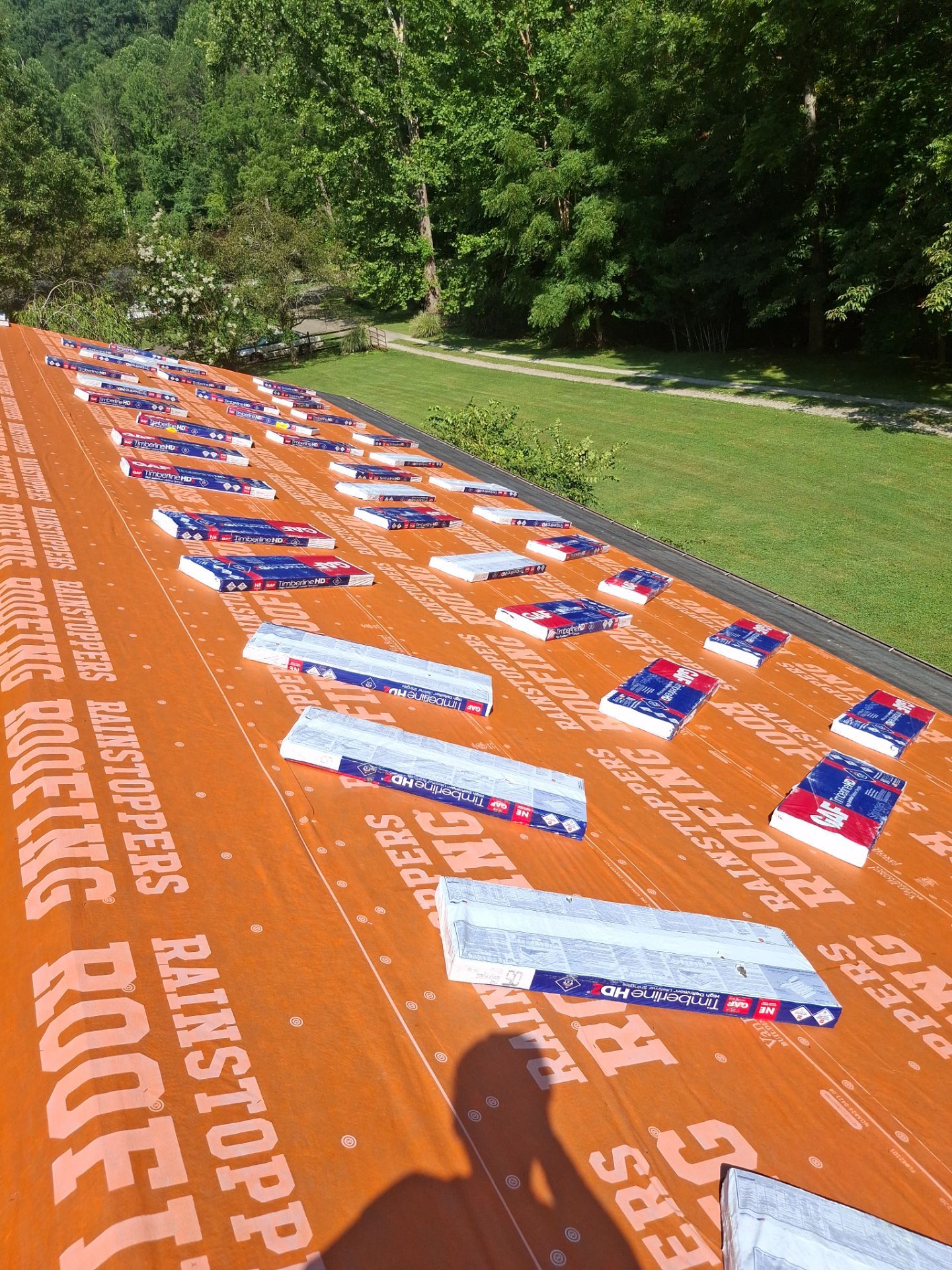 Residential Roofing Installation using GAF Timberline HDZ Barkwood by Rainstoppers Roofing
