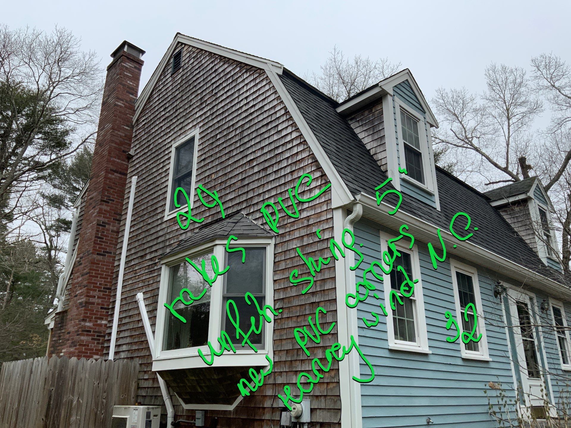 Partial residing project with Red Cedar shingles in Duxbury, MA by UBrothers Construction