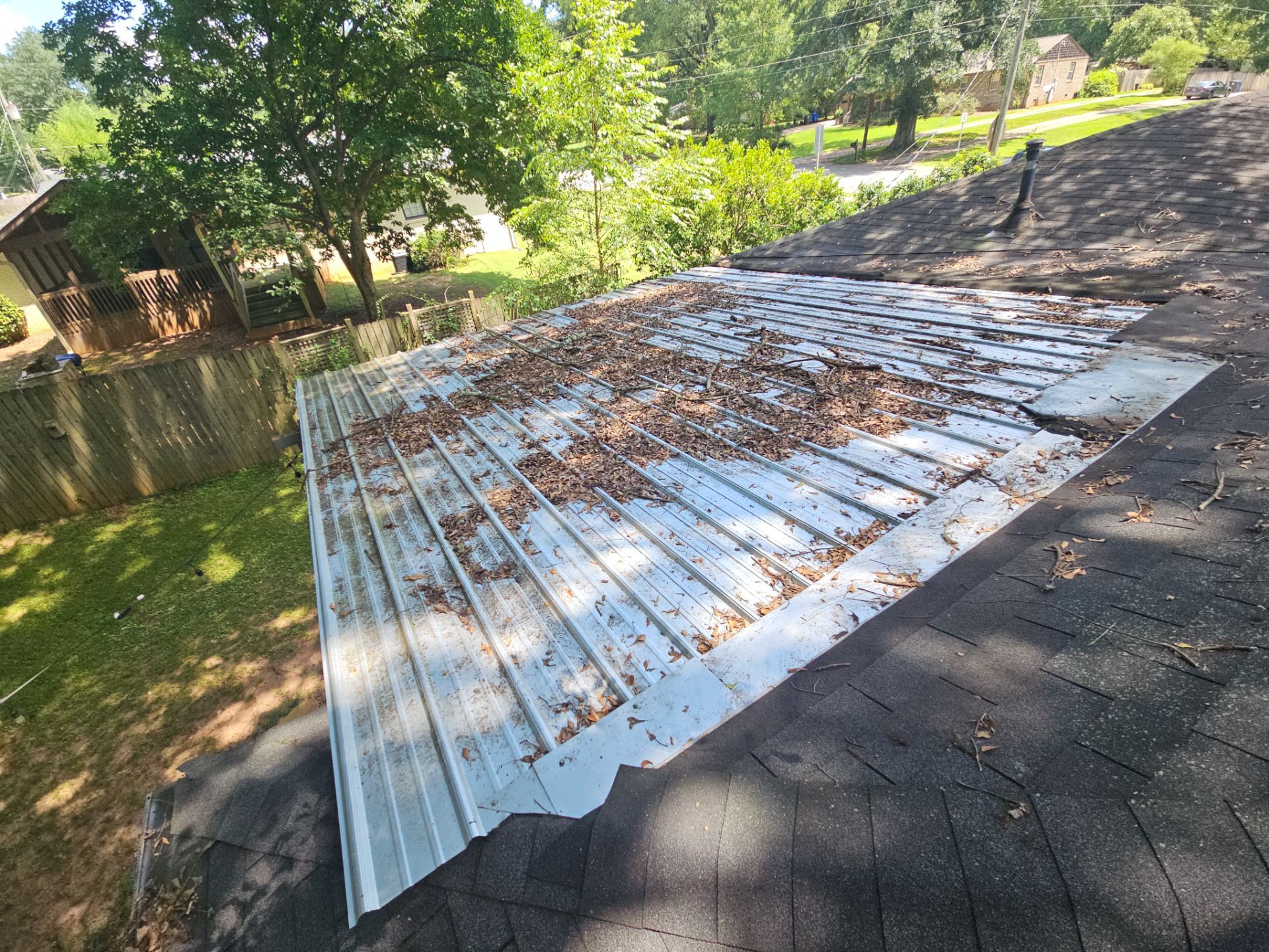 Back Porch Roof Replacement in Crestline (Charcoal) by The Roofing Dudes