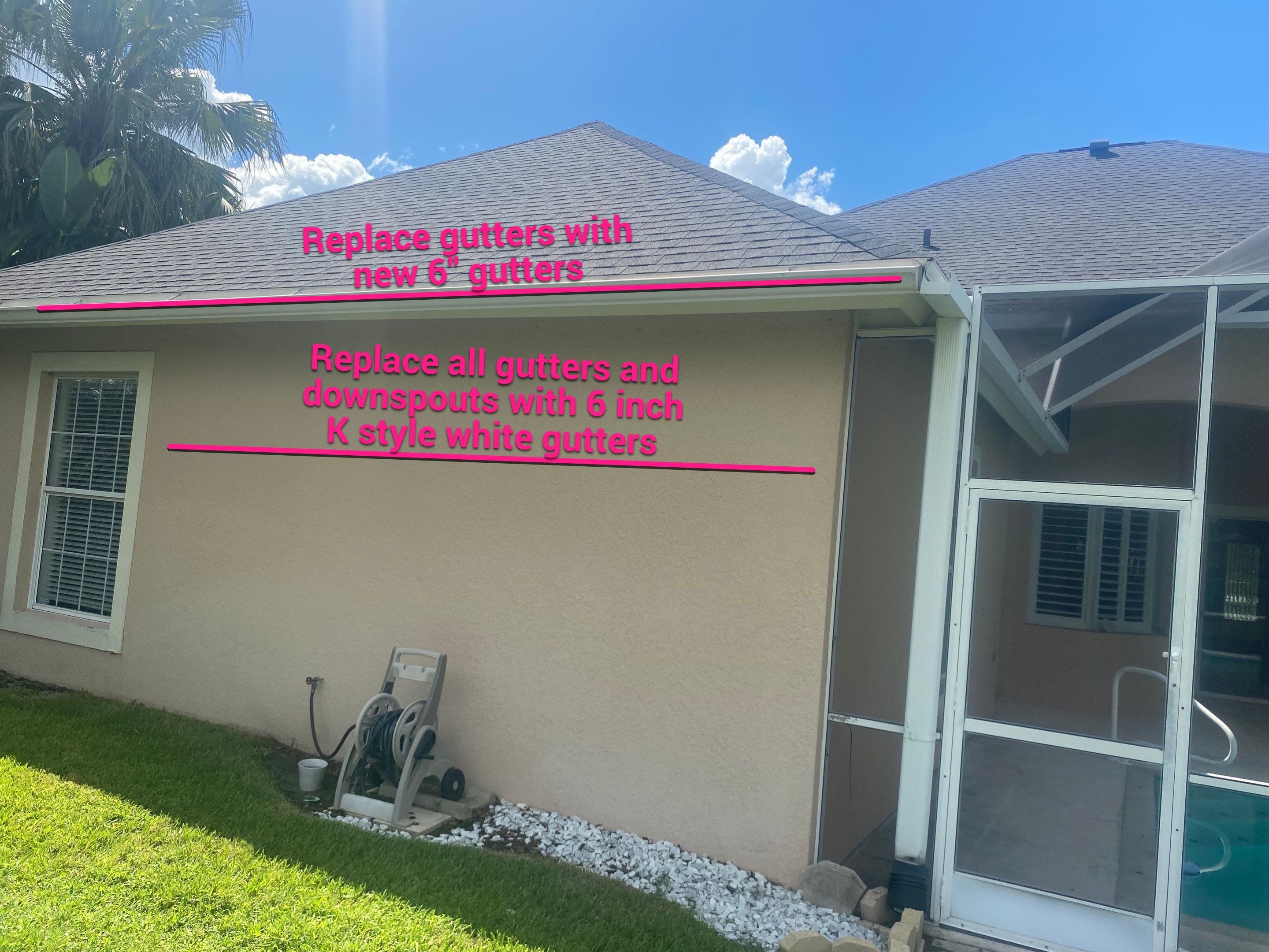 White Gutters and White Downspouts by Gutter Professors