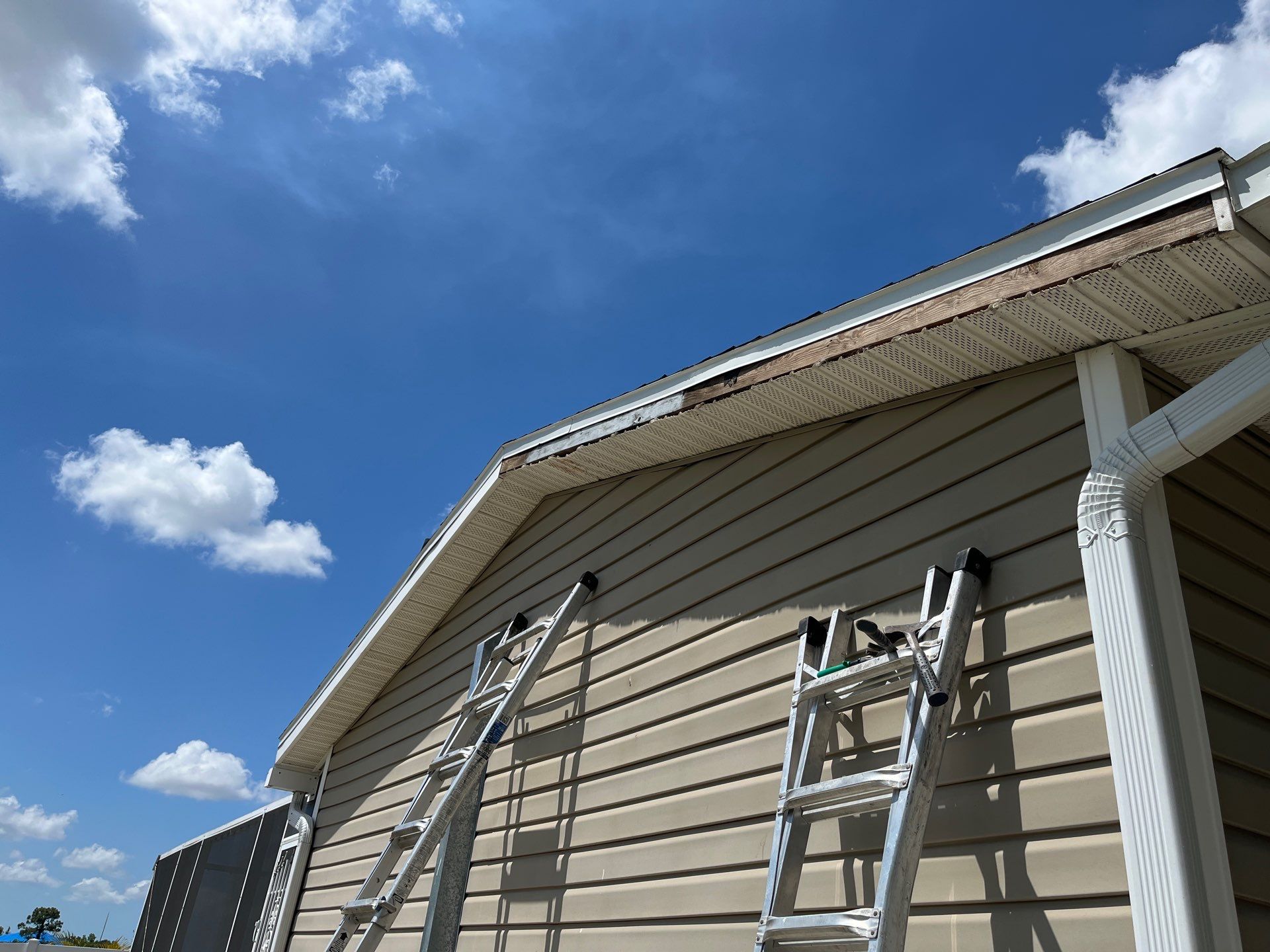 Replace gutter using Leaf Guard in Cape Coral FL by Gutter Professors