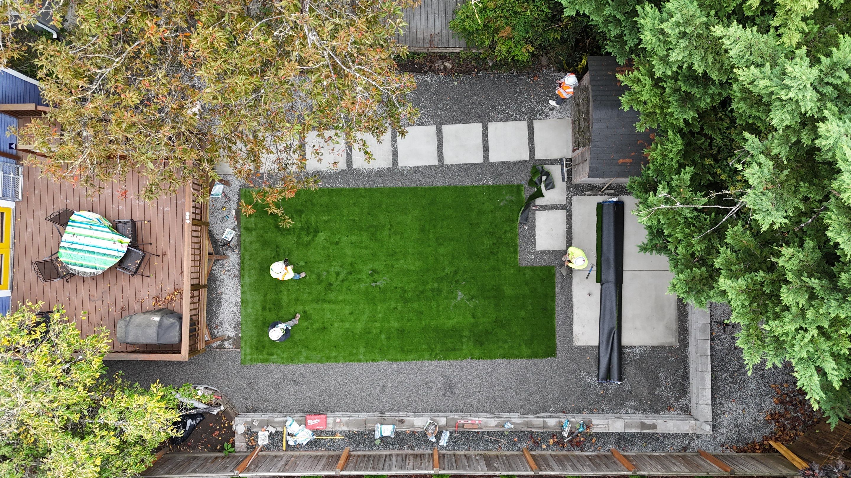 Turf Installation, Retaining Wall & Concrete Walkway | Seattle  by Jireh Asphalt & Concrete Inc 