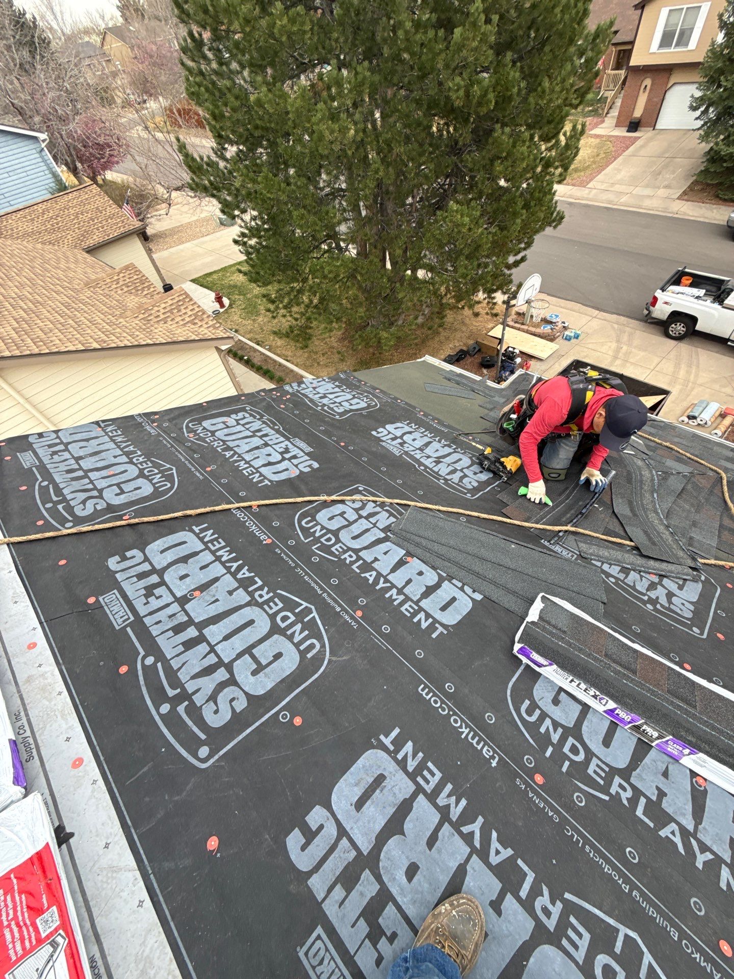 New Roof using Tamko - Stormfighter Flex - Black Walnut by RTP Roofing Company
