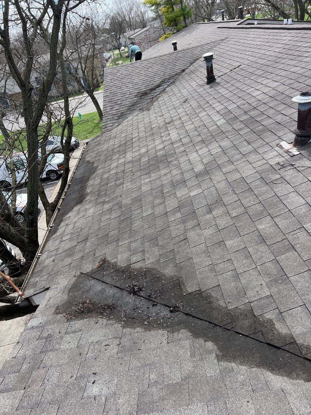 Commercial gutter cleaning Bloomington, IN after photo with clean gutters