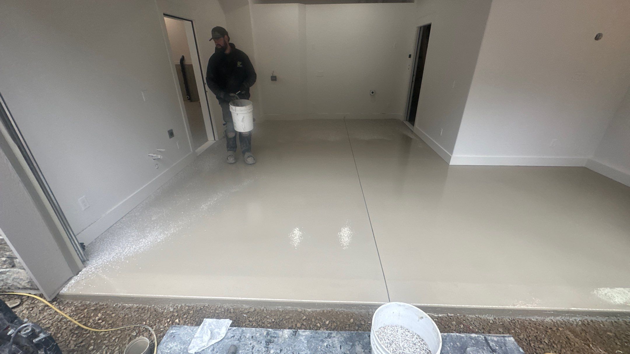 Garage Transformation using Claystone Hybrid by Croc Coatings, LLC