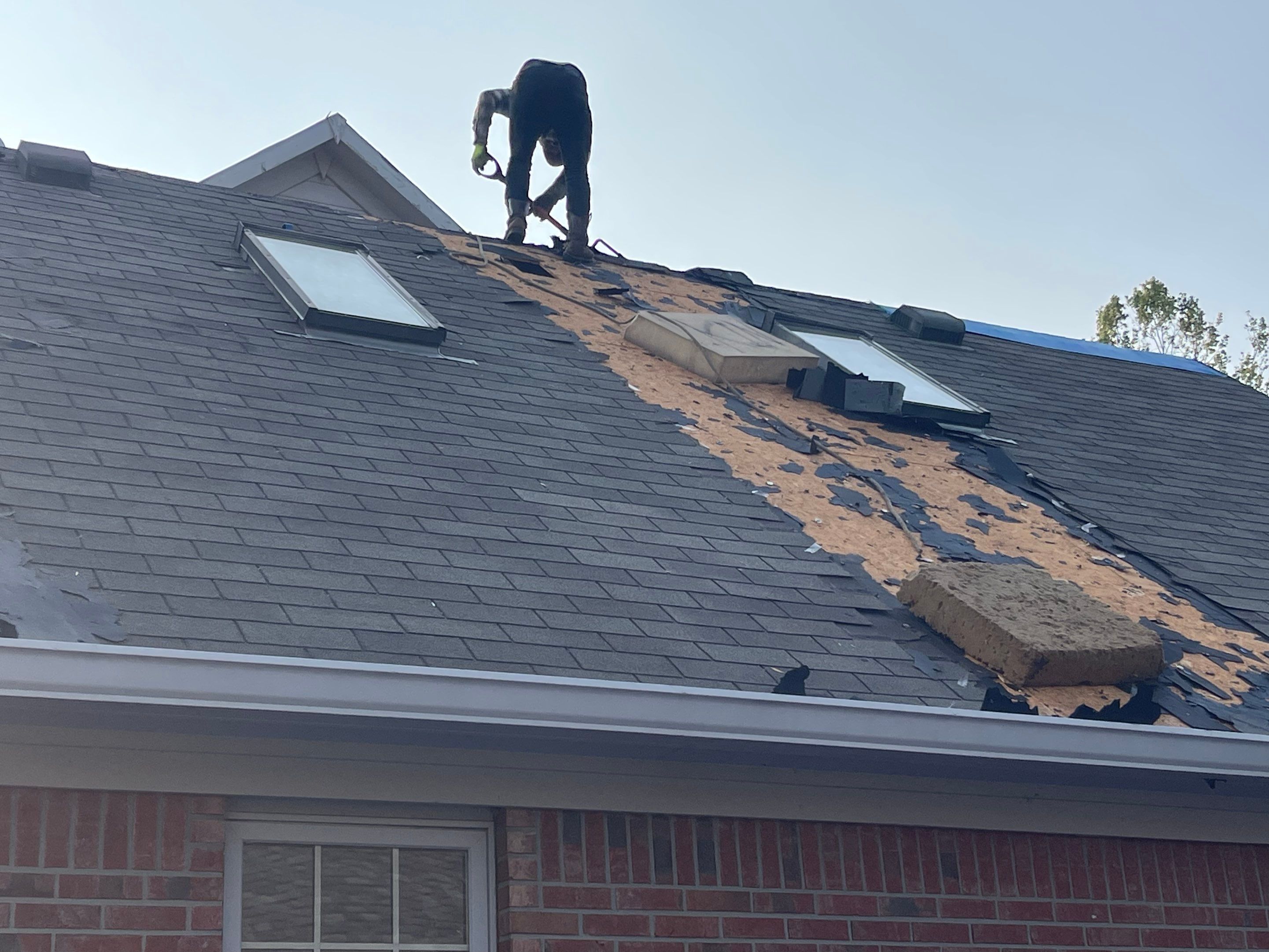 Tornado damage in Whiteland. Roof replacement, James Hardie siding, exterior paint, gutters, windows, doors by 317 Roofing & Restorations