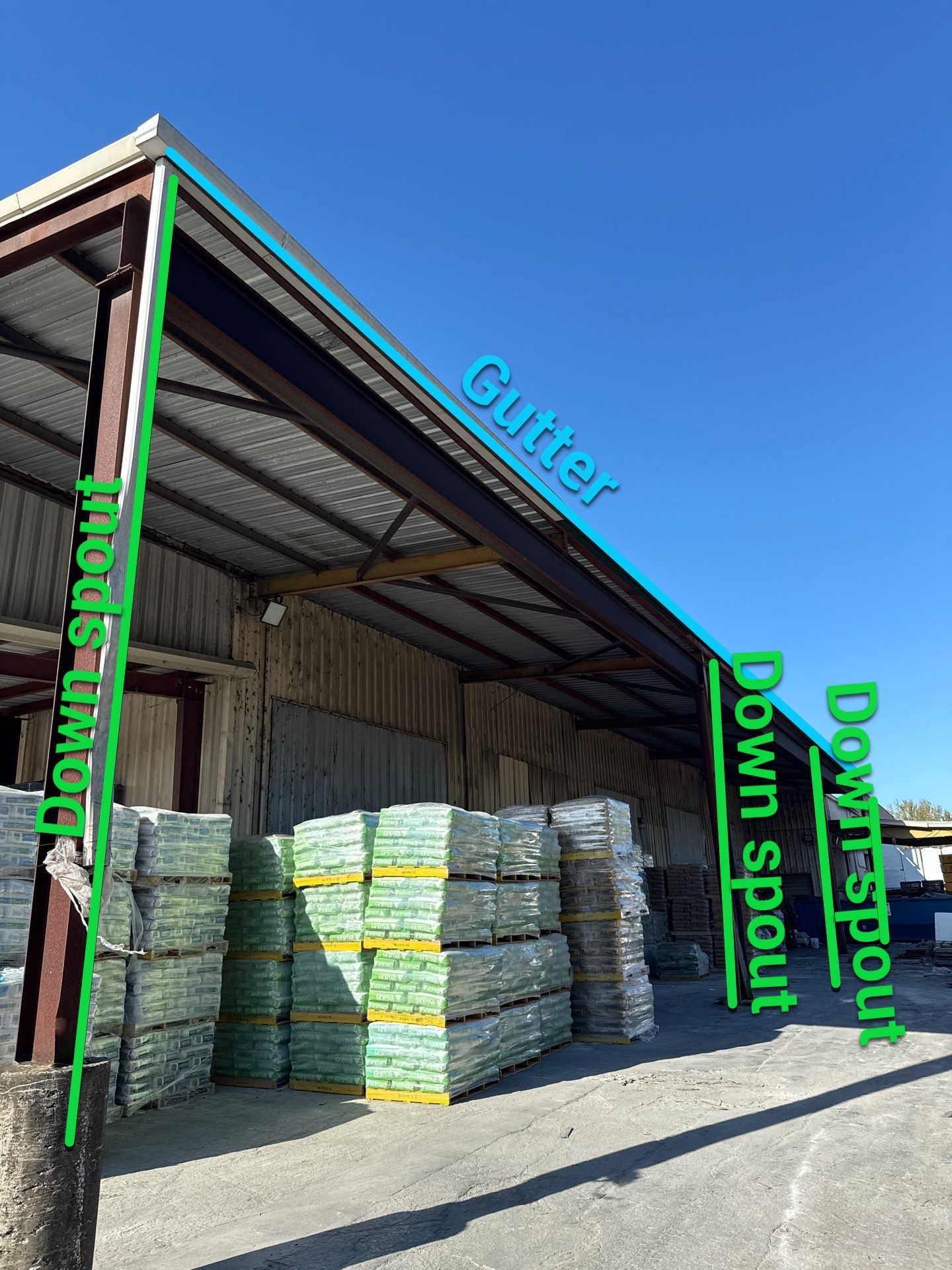 Commercial Box Gutters and White Downspouts Installation in Tampa FL by Gutter Professors